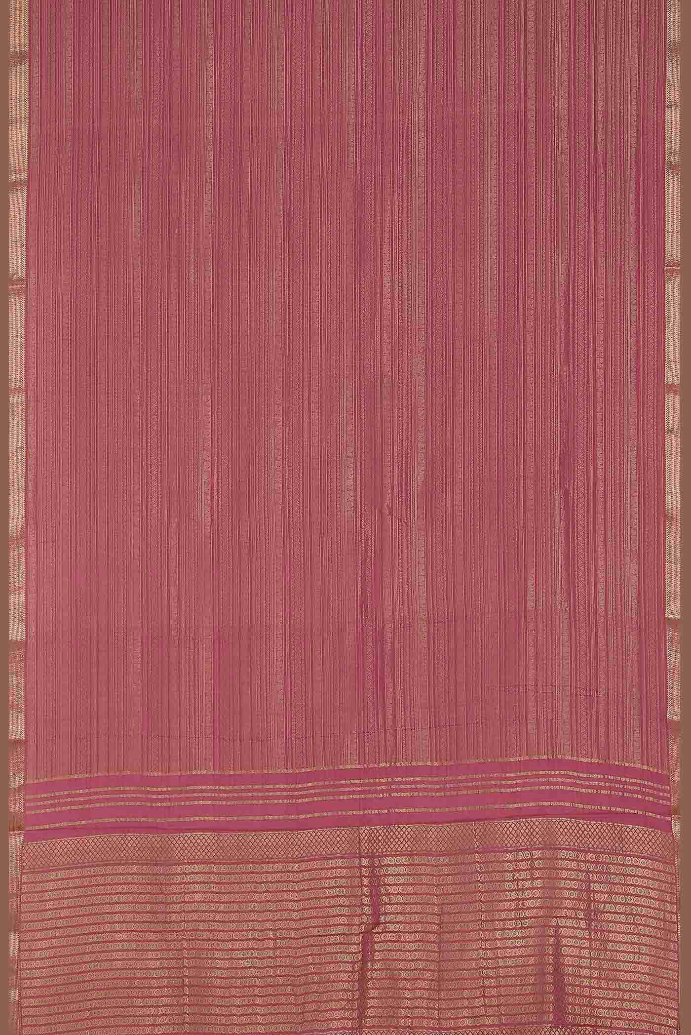 Pink Mysore Crepe Saree