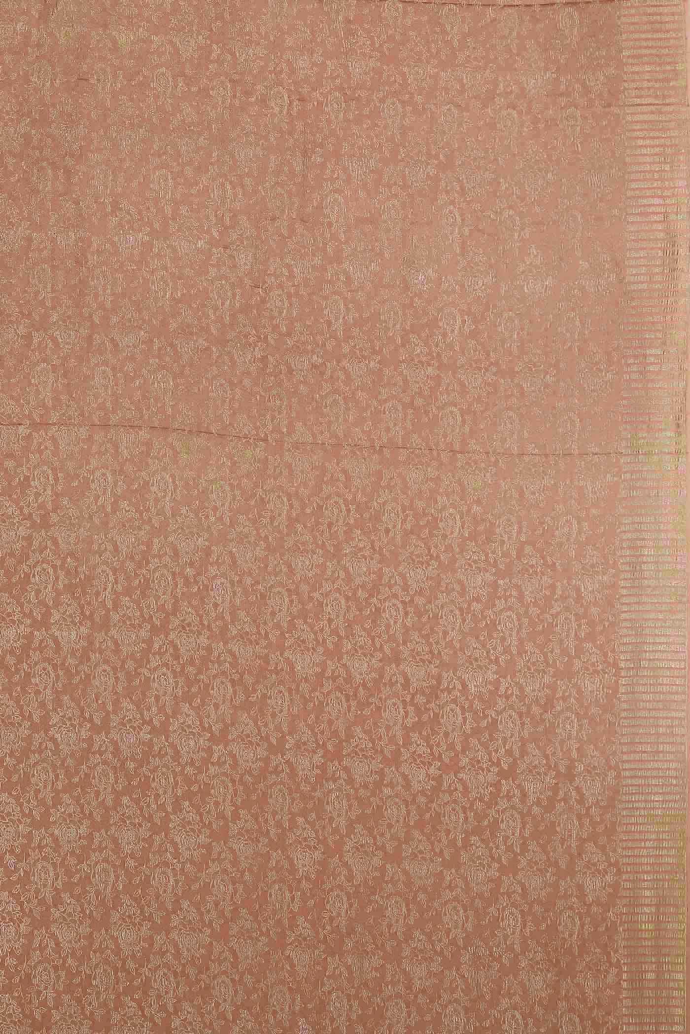 Peach Mysore Crepe Saree