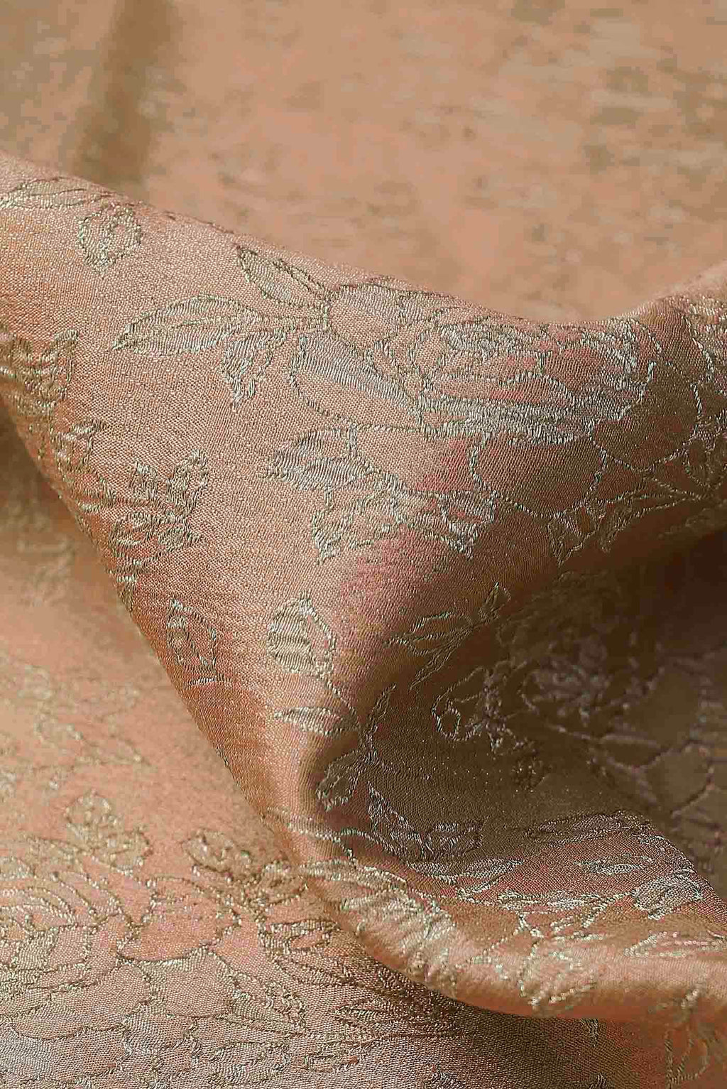 Peach Mysore Crepe Saree