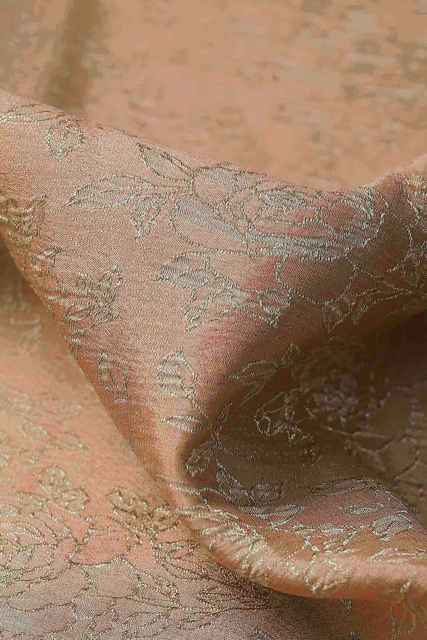Peach Mysore Crepe Saree
