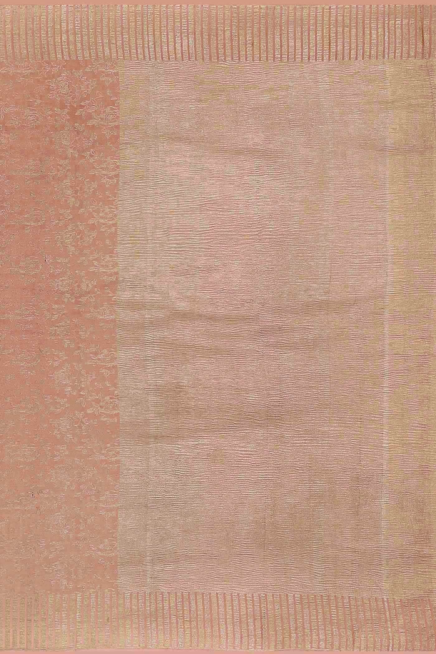 Peach Mysore Crepe Saree
