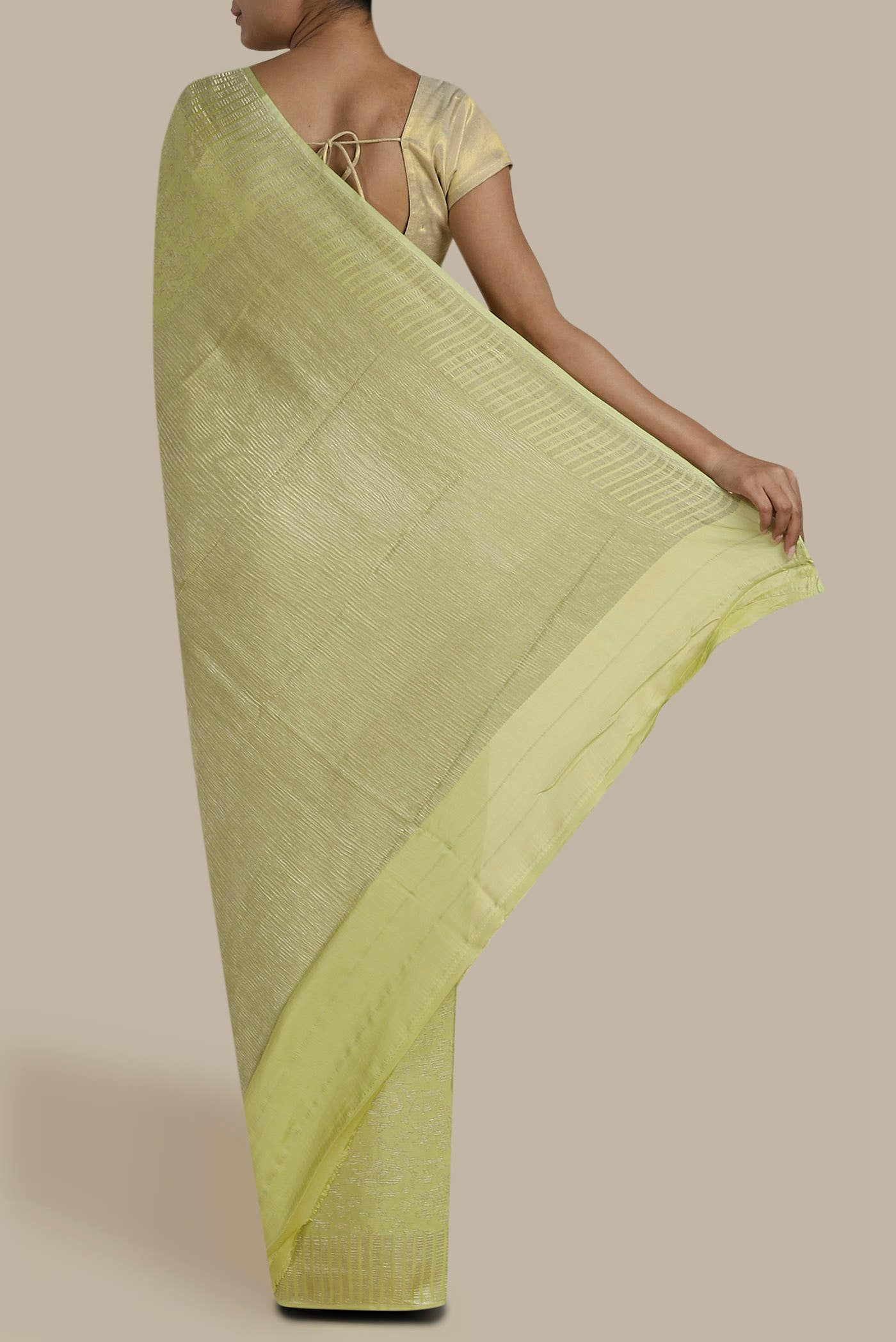 Green Mysore Crepe Saree