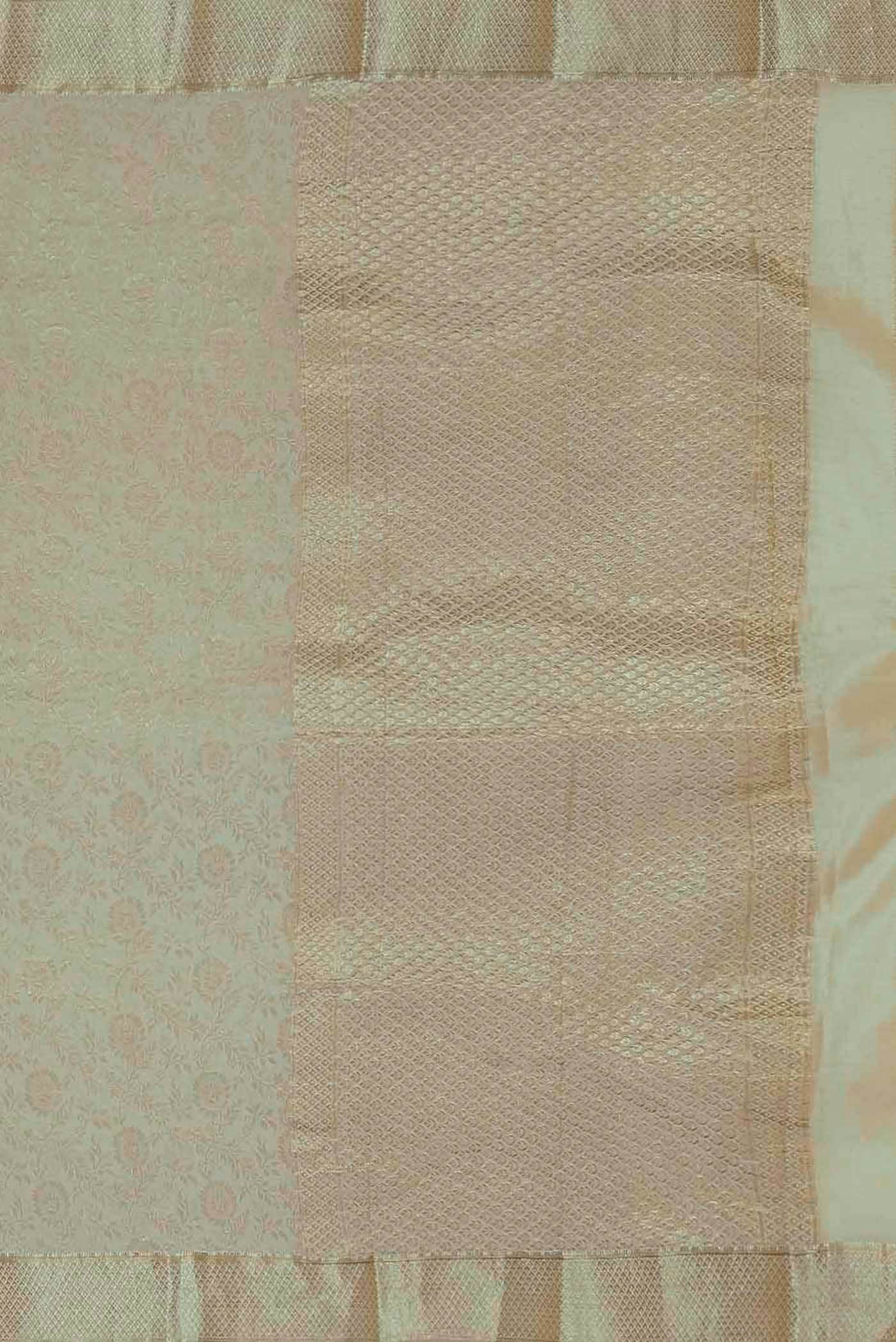 Cream Mysore Crepe Saree