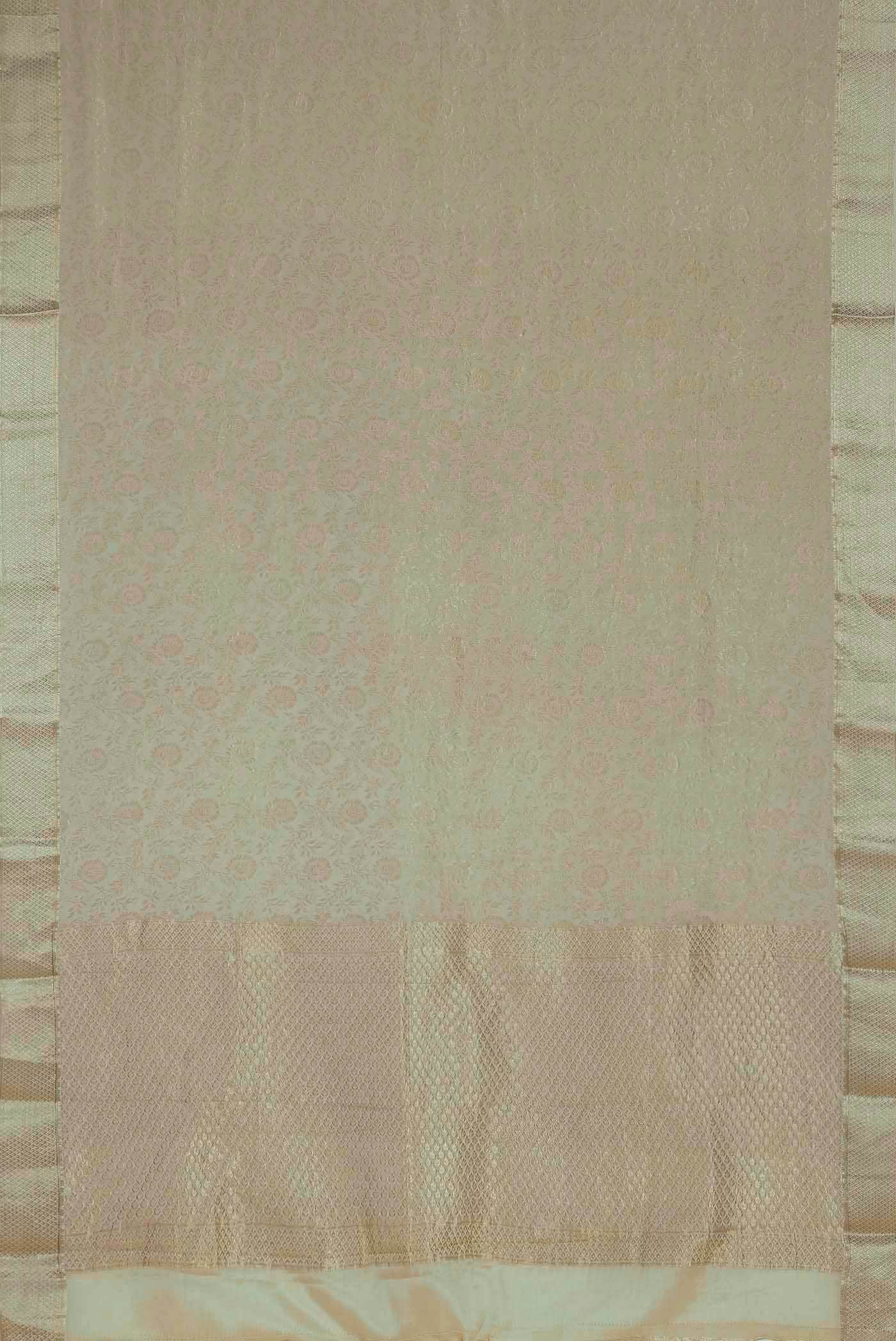 Cream Mysore Crepe Saree