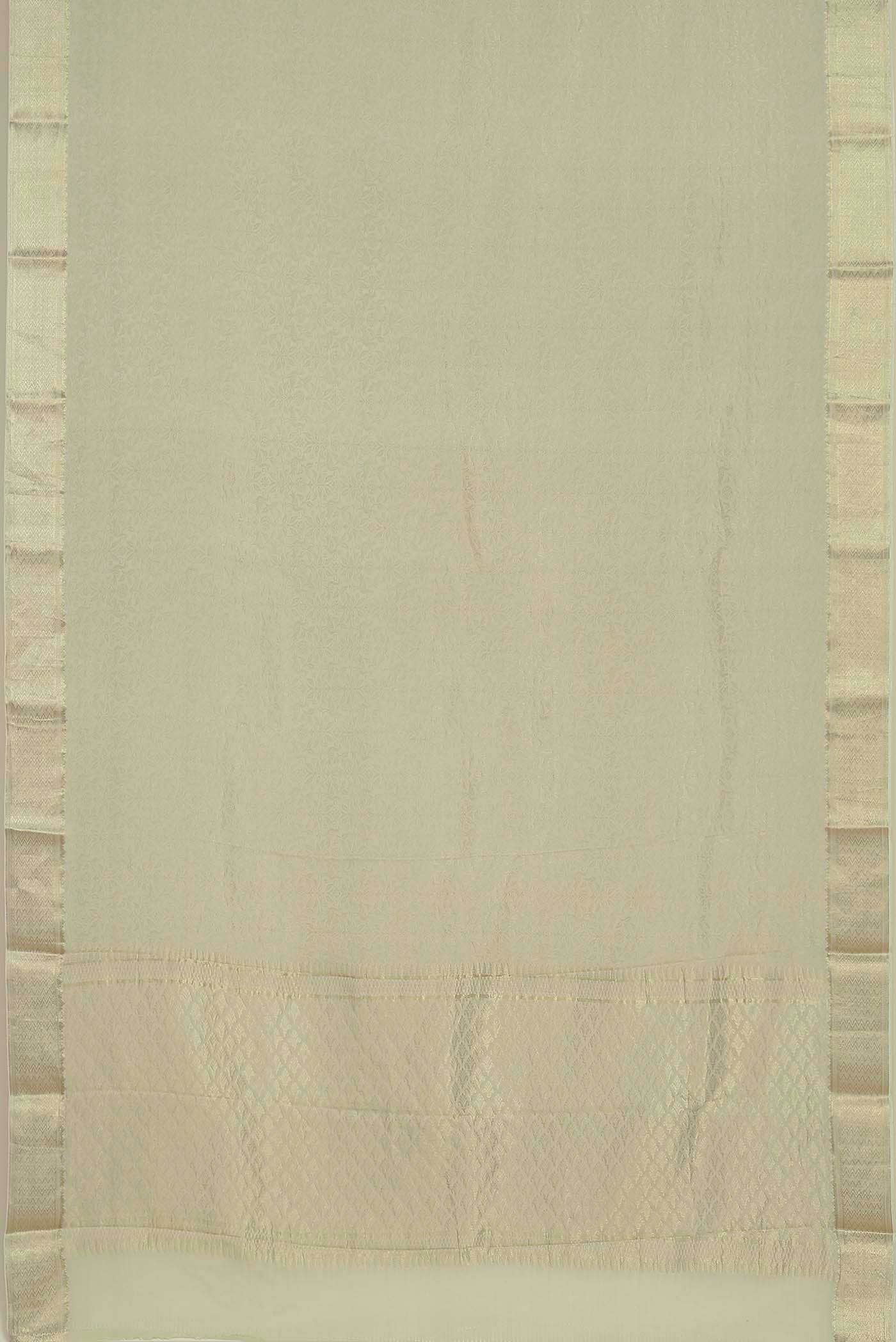 Cream Mysore Crepe Saree