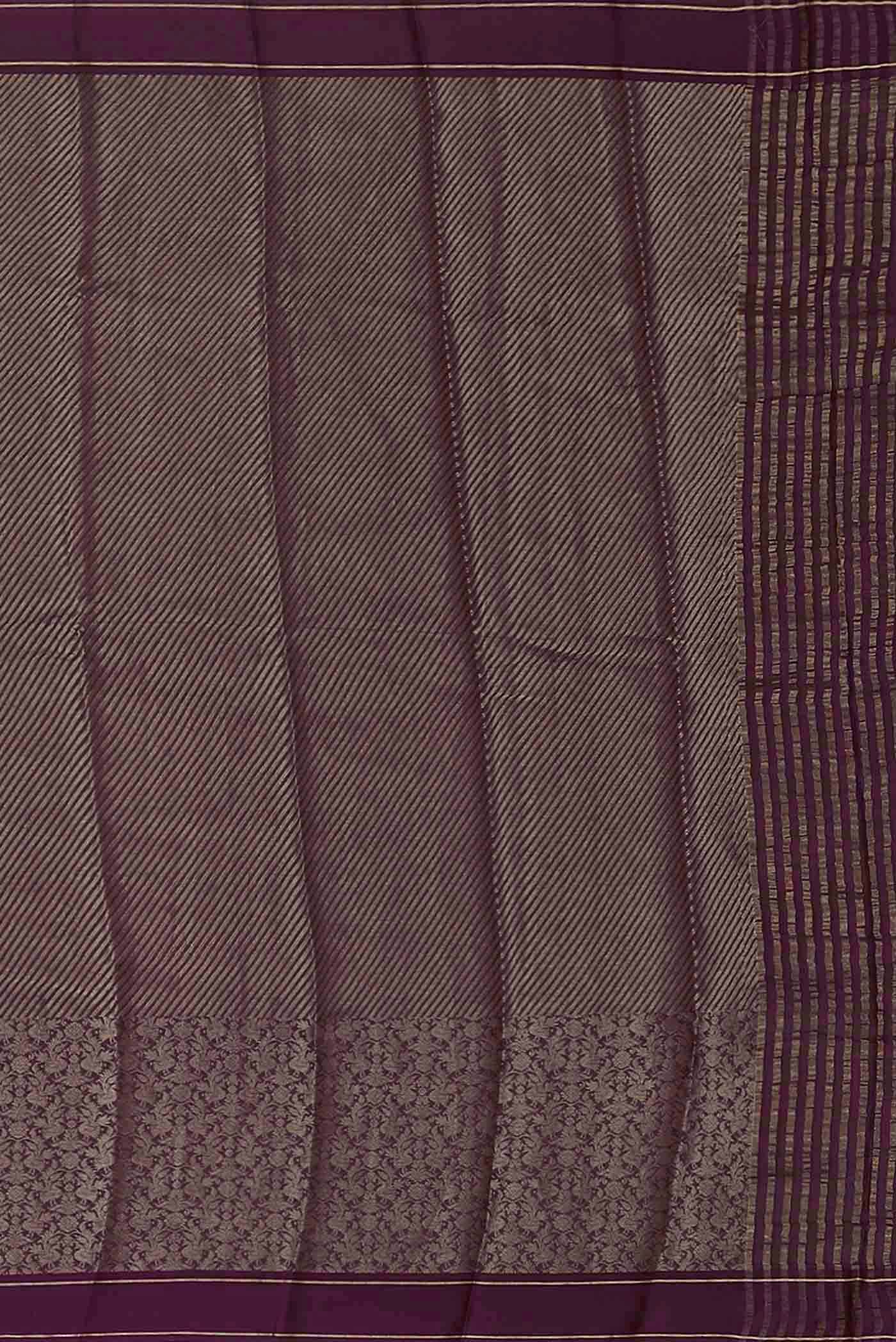 Purple Mysore Crepe Saree
