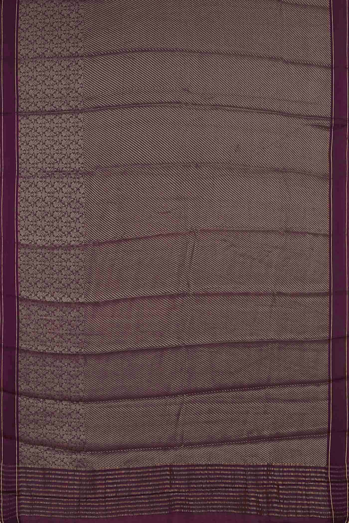 Purple Mysore Crepe Saree