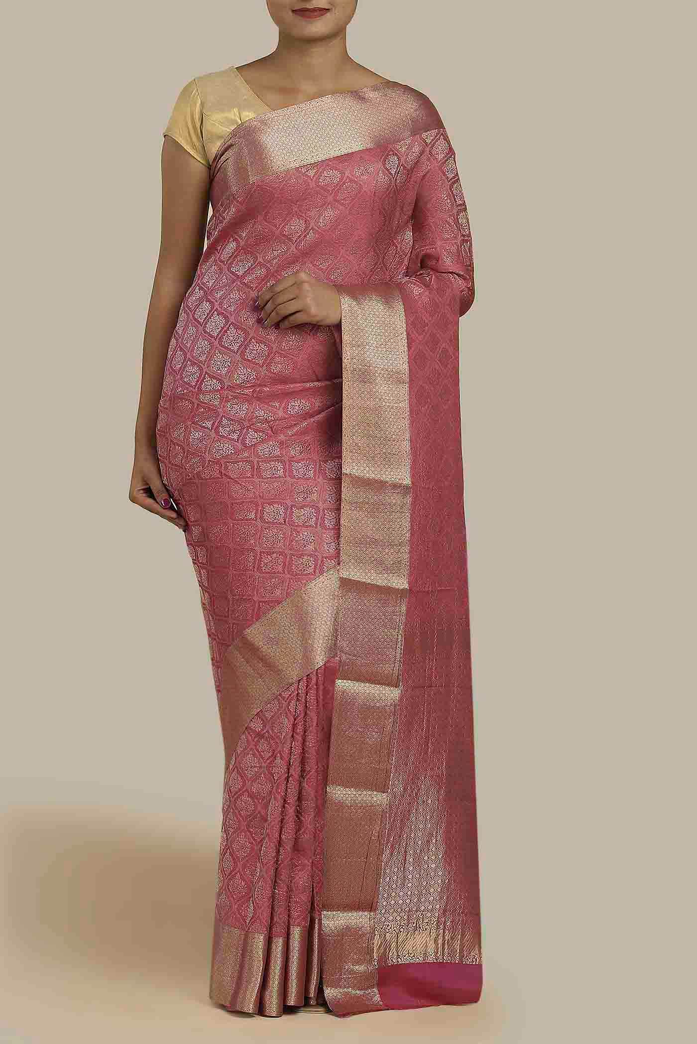 Coral Mysore Crepe Saree