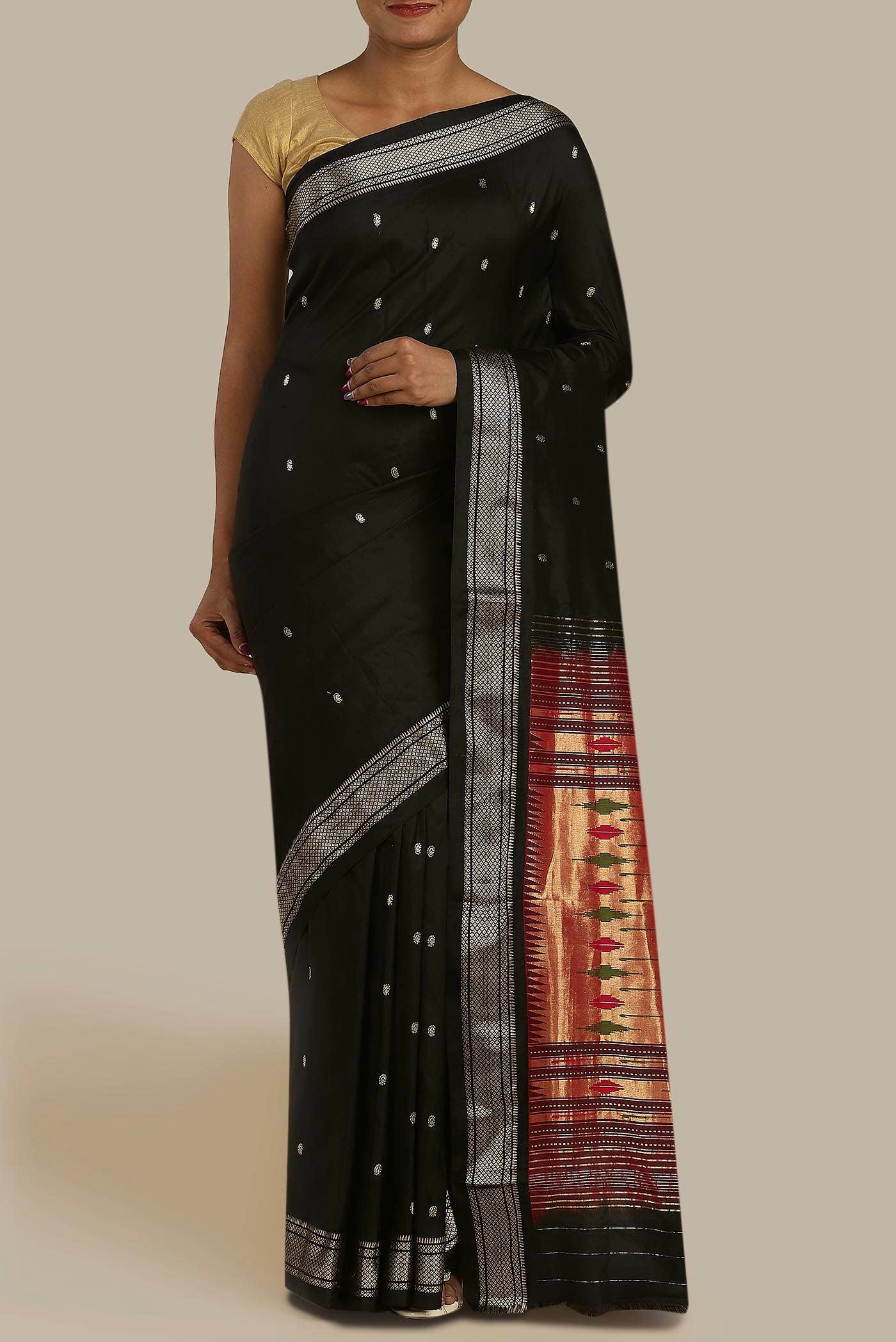 Black Paithani Silk Saree