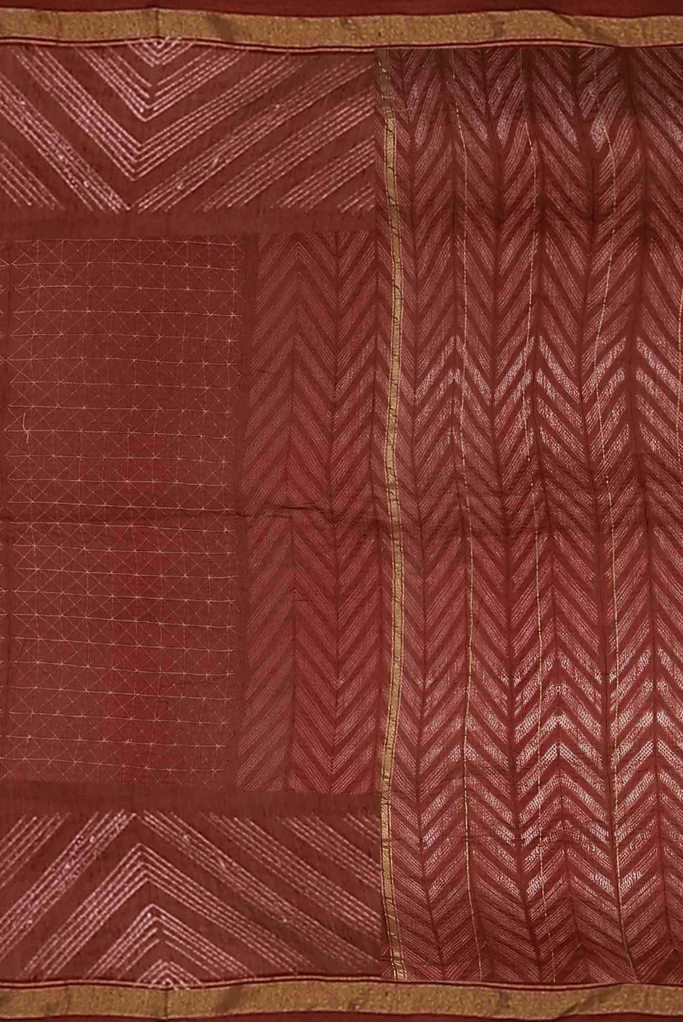 Red Chanderi Silk Cotton Saree