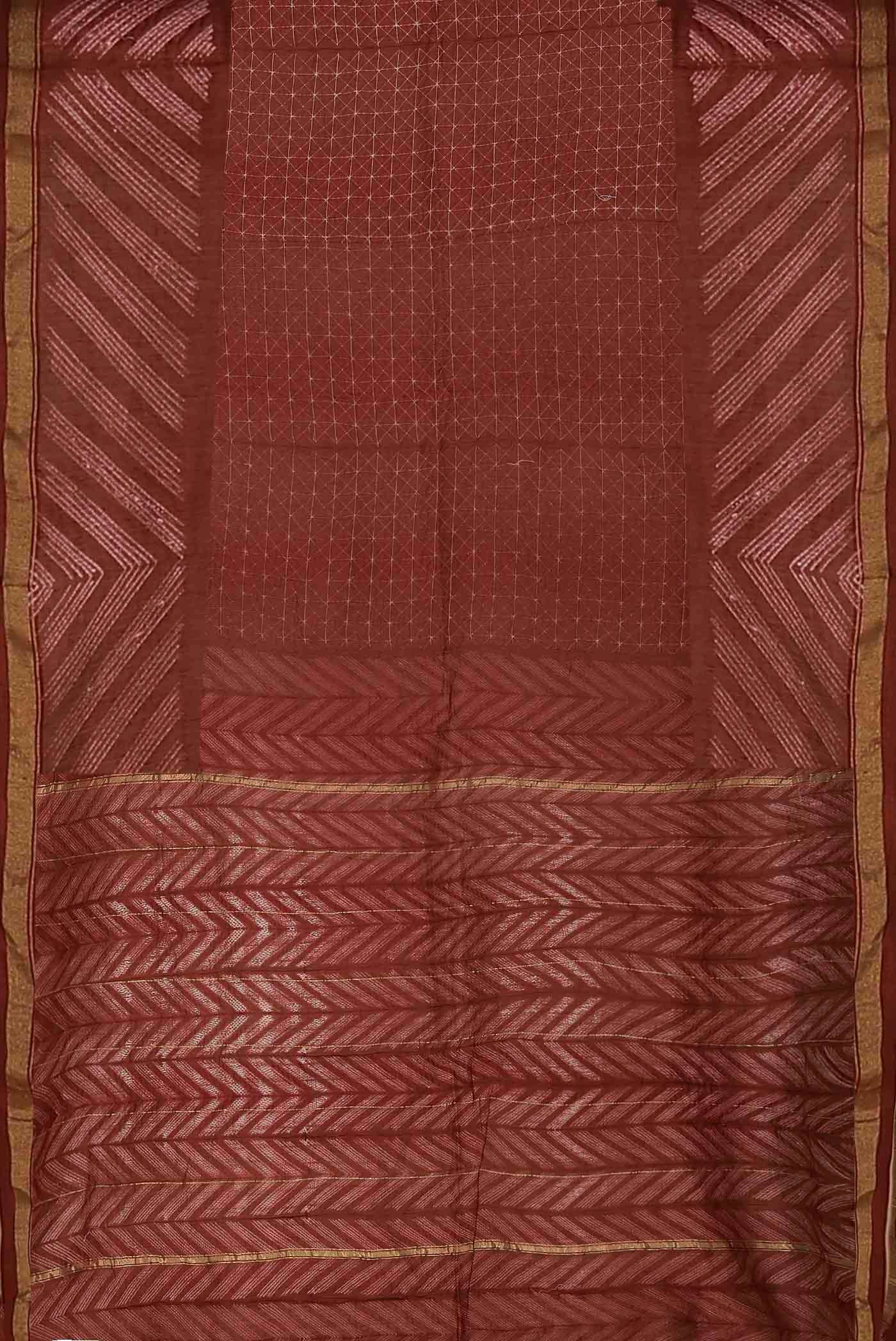 Red Chanderi Silk Cotton Saree