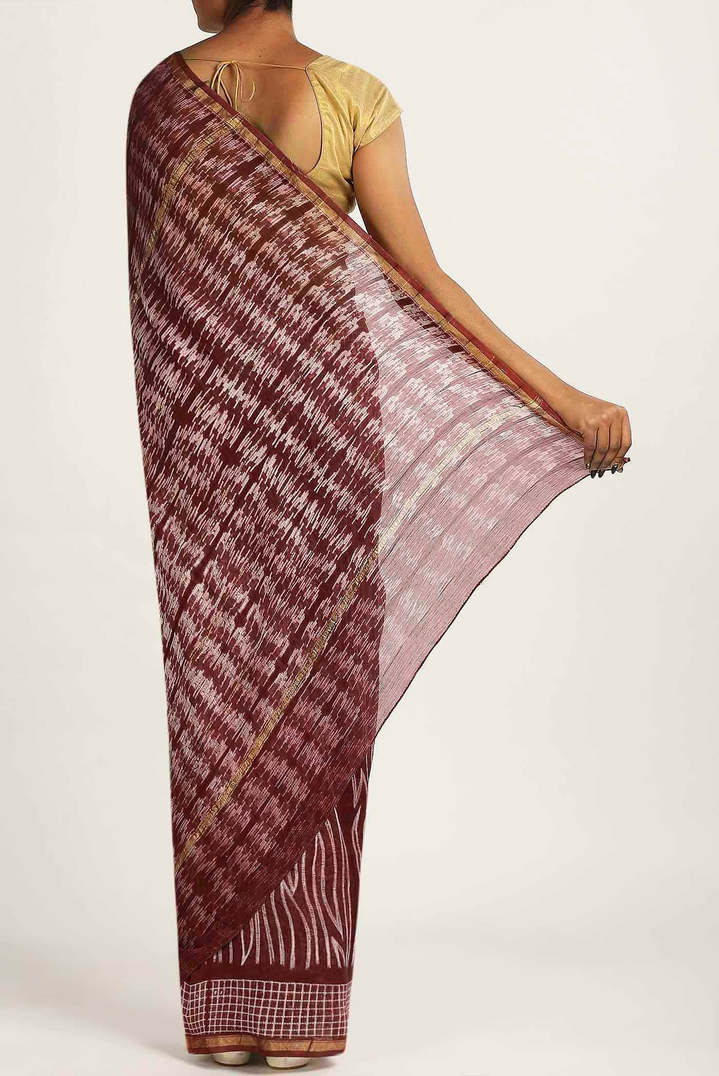 Maroon Chanderi Silk Cotton Saree