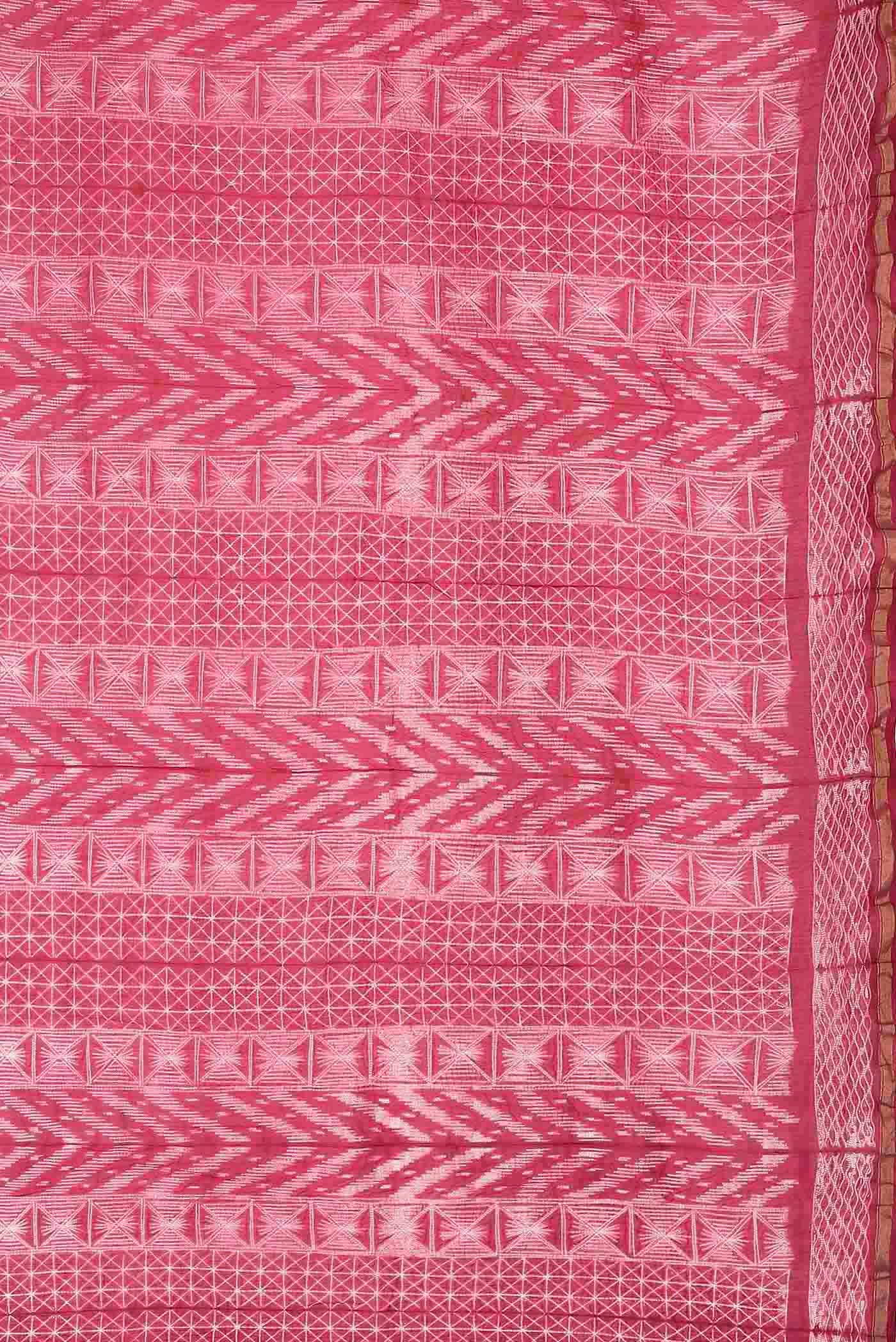 Pink Chanderi Silk Cotton Saree