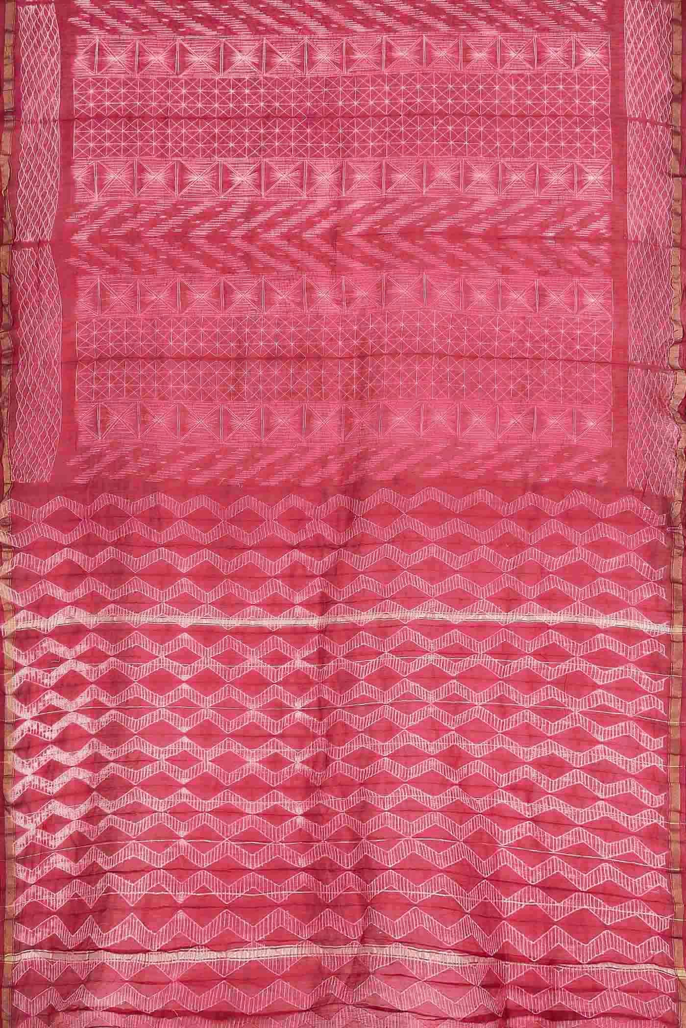 Pink Chanderi Silk Cotton Saree
