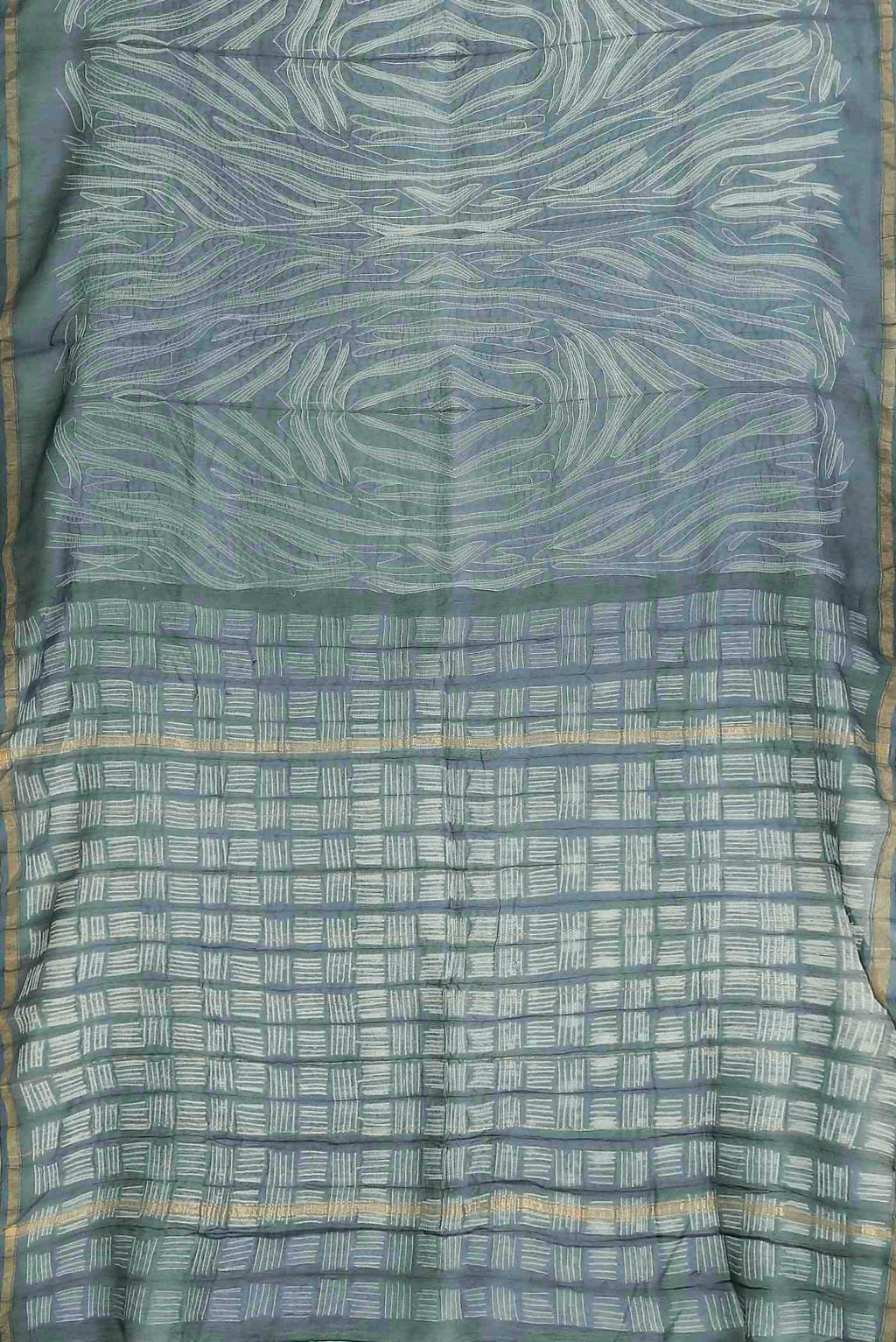 Grey Chanderi Silk Cotton Saree