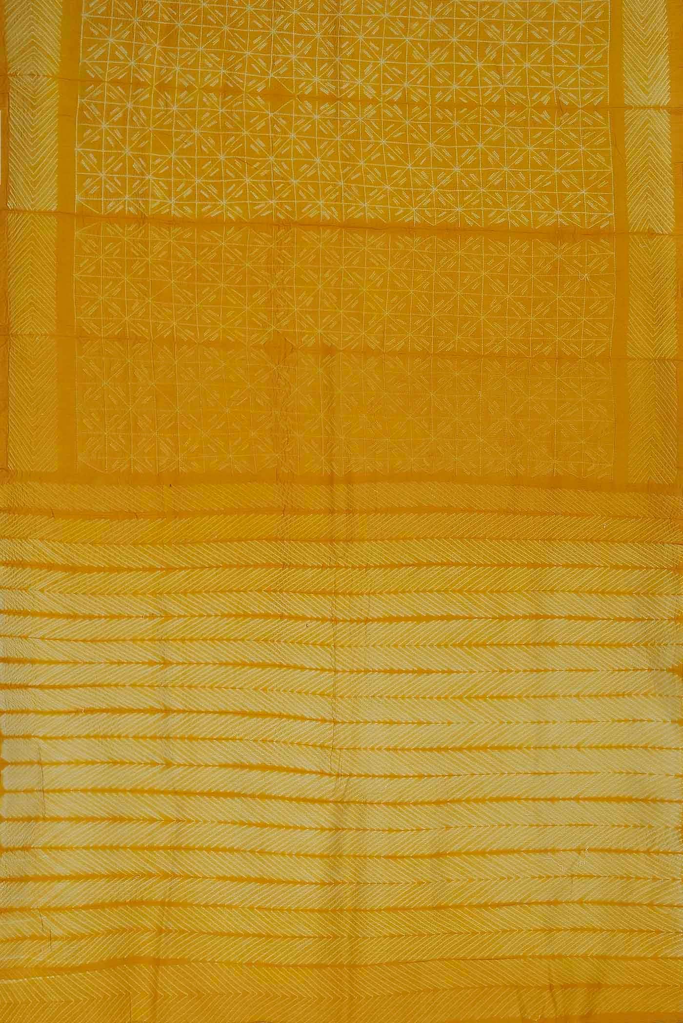 Yellow Chanderi Silk Cotton Saree