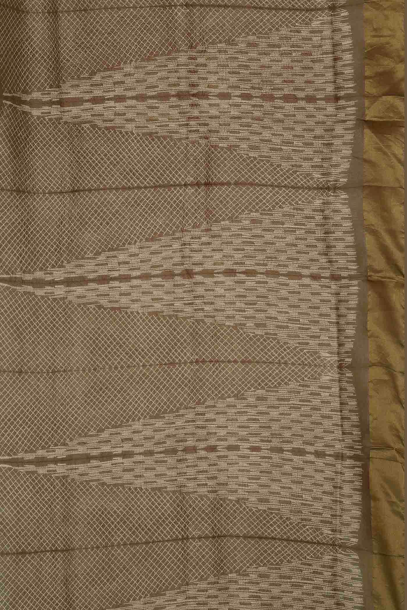 Brown Chanderi Silk Cotton Saree