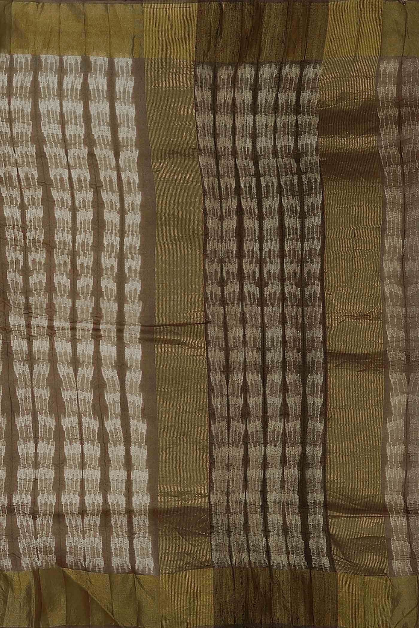 Brown Chanderi Silk Cotton Saree