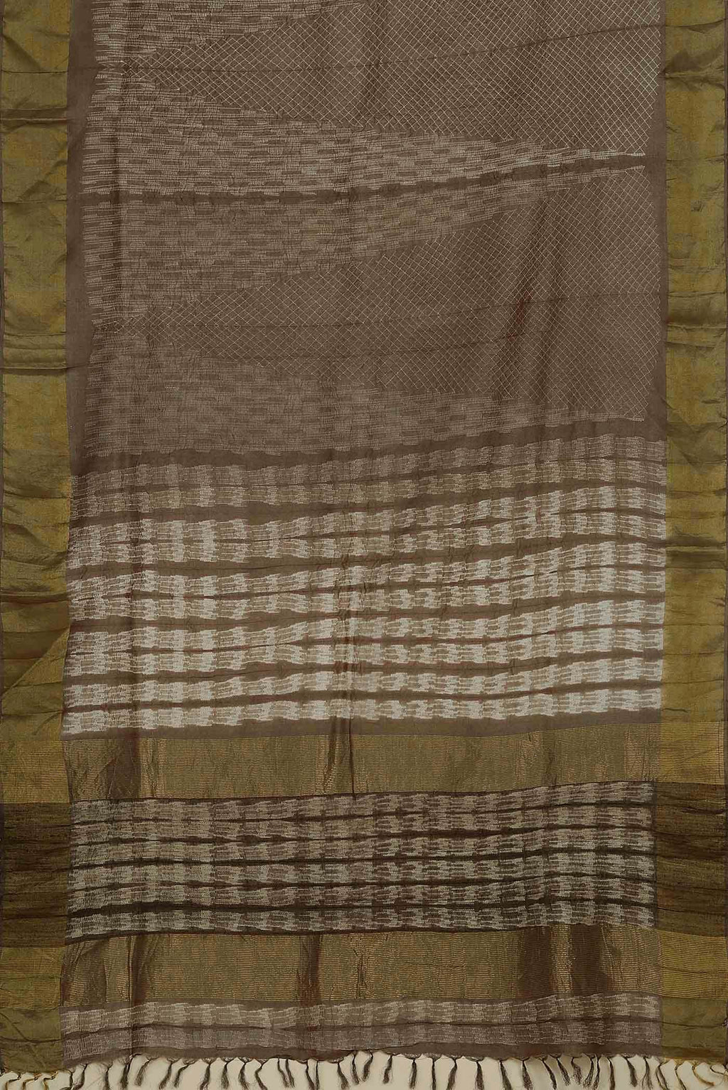 Brown Chanderi Silk Cotton Saree