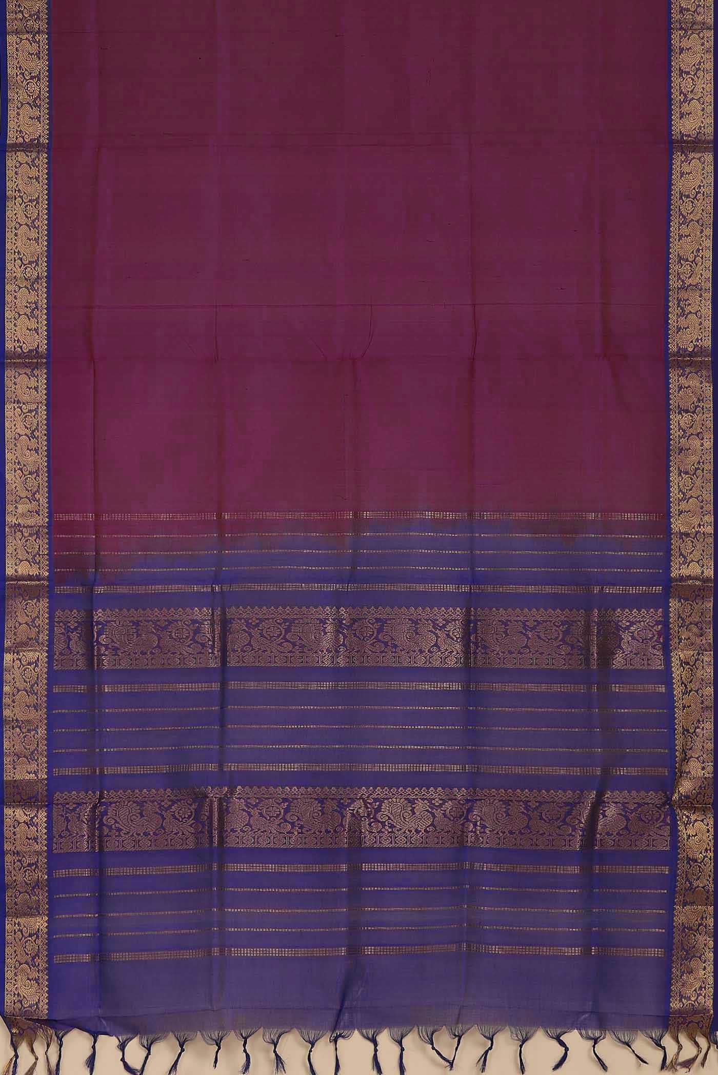 Purple Silk Cotton Saree
