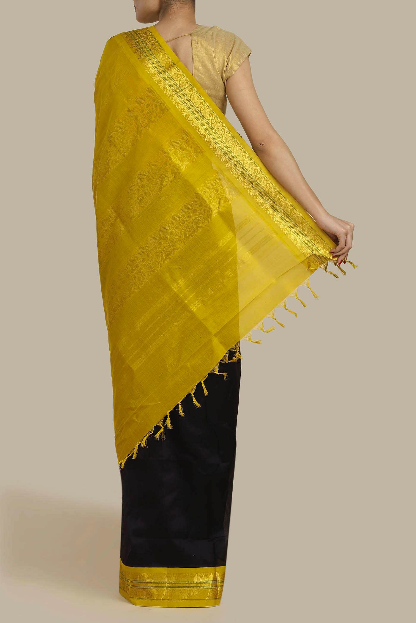 Brown Silk Cotton Saree