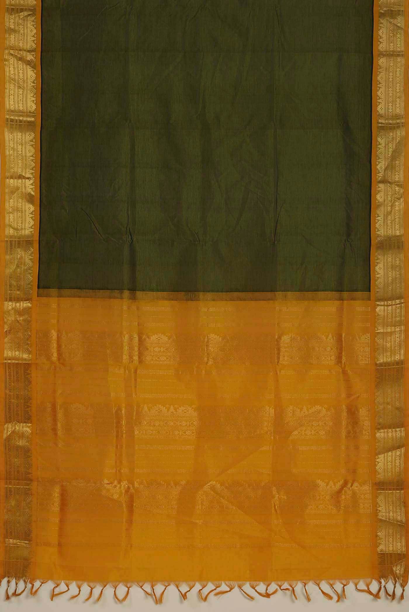 Green Silk Cotton Saree