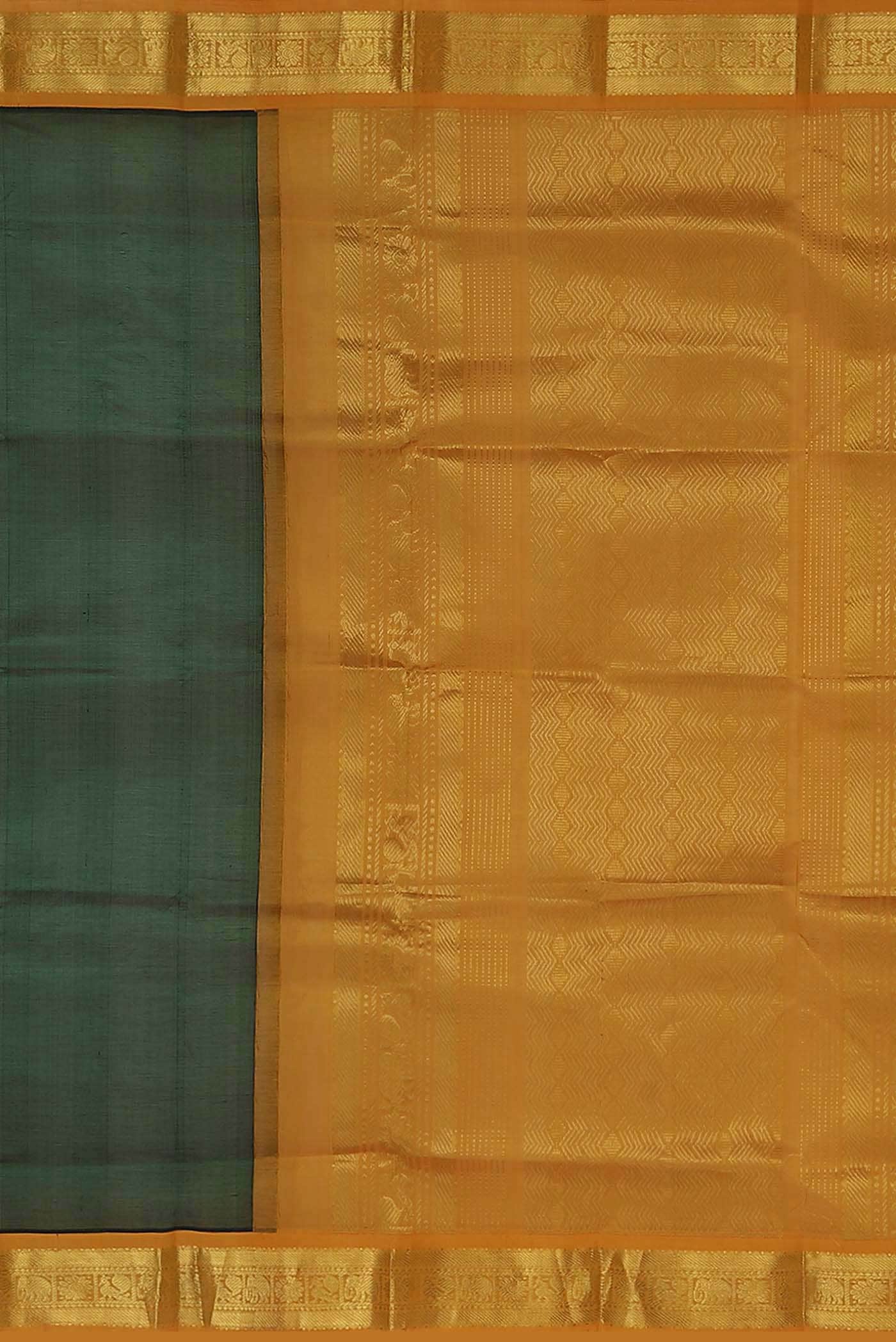 Bottle Green Silk Cotton Saree