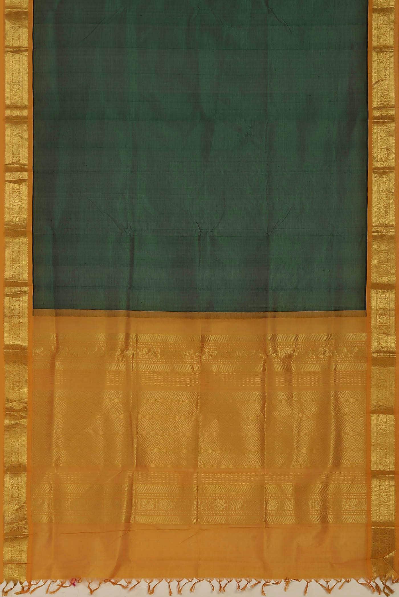 Bottle Green Silk Cotton Saree