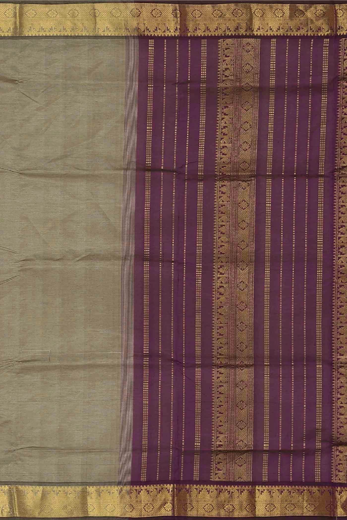 Grey Silk Cotton Saree