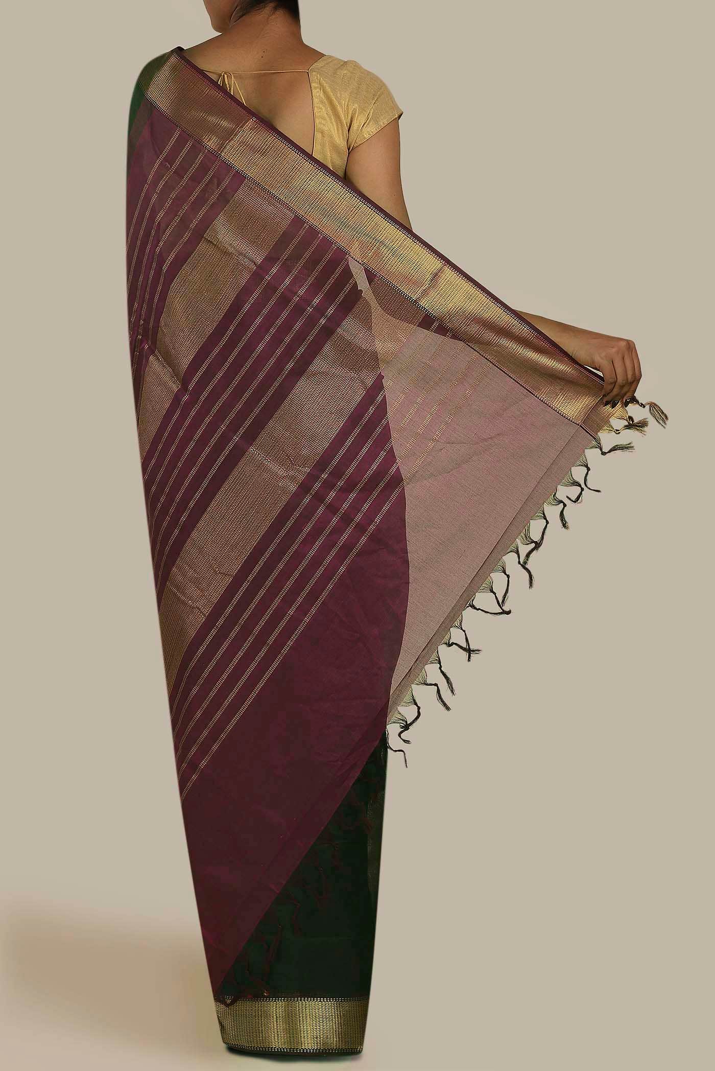 Green Silk Cotton Saree