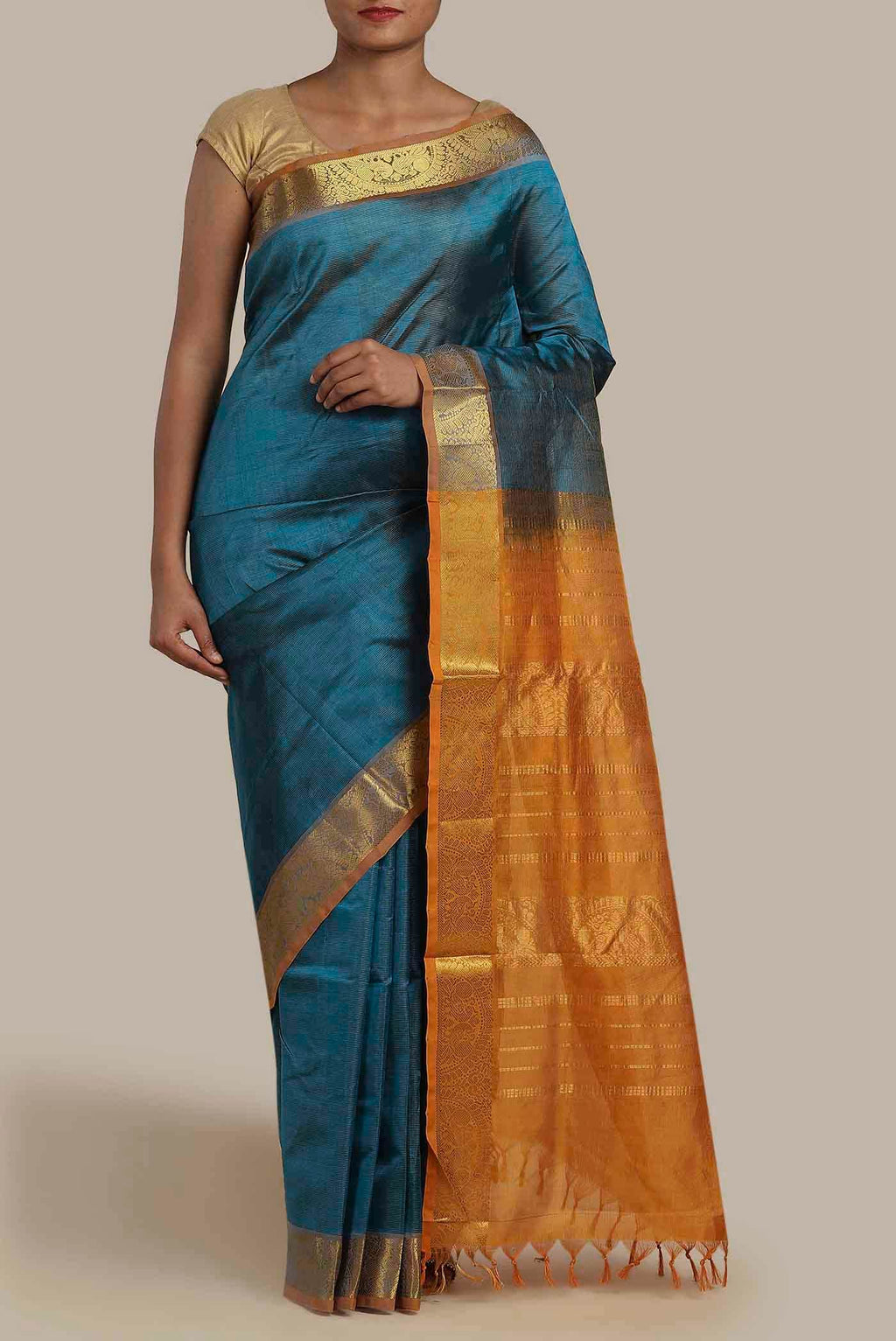 Blue Silk Cotton Saree