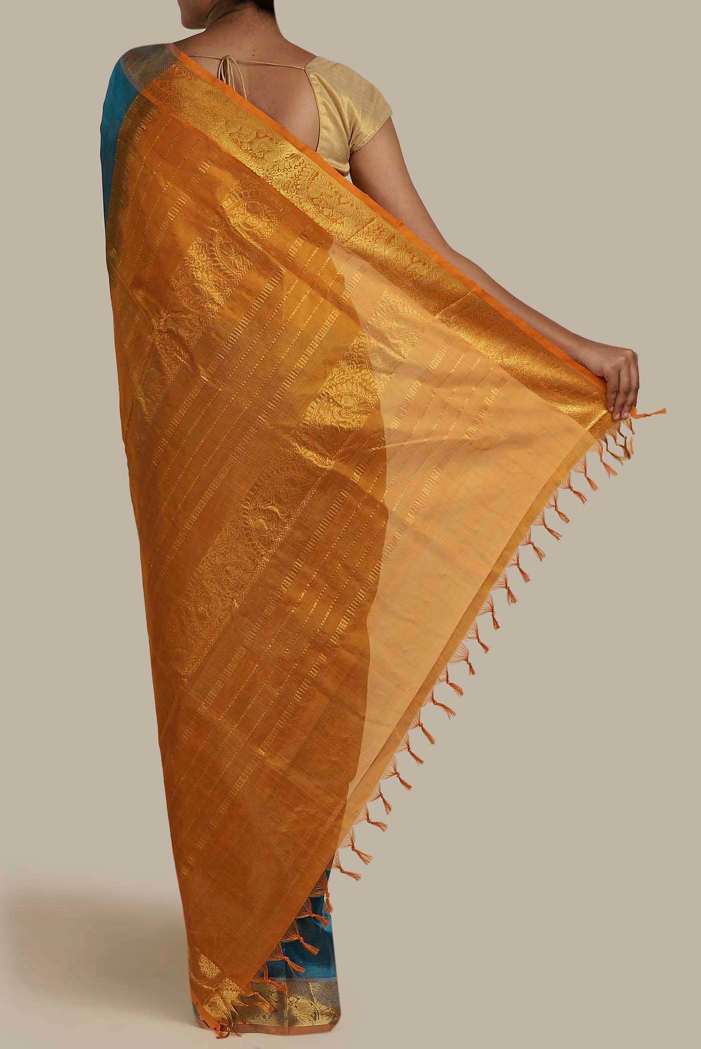 Blue Silk Cotton Saree