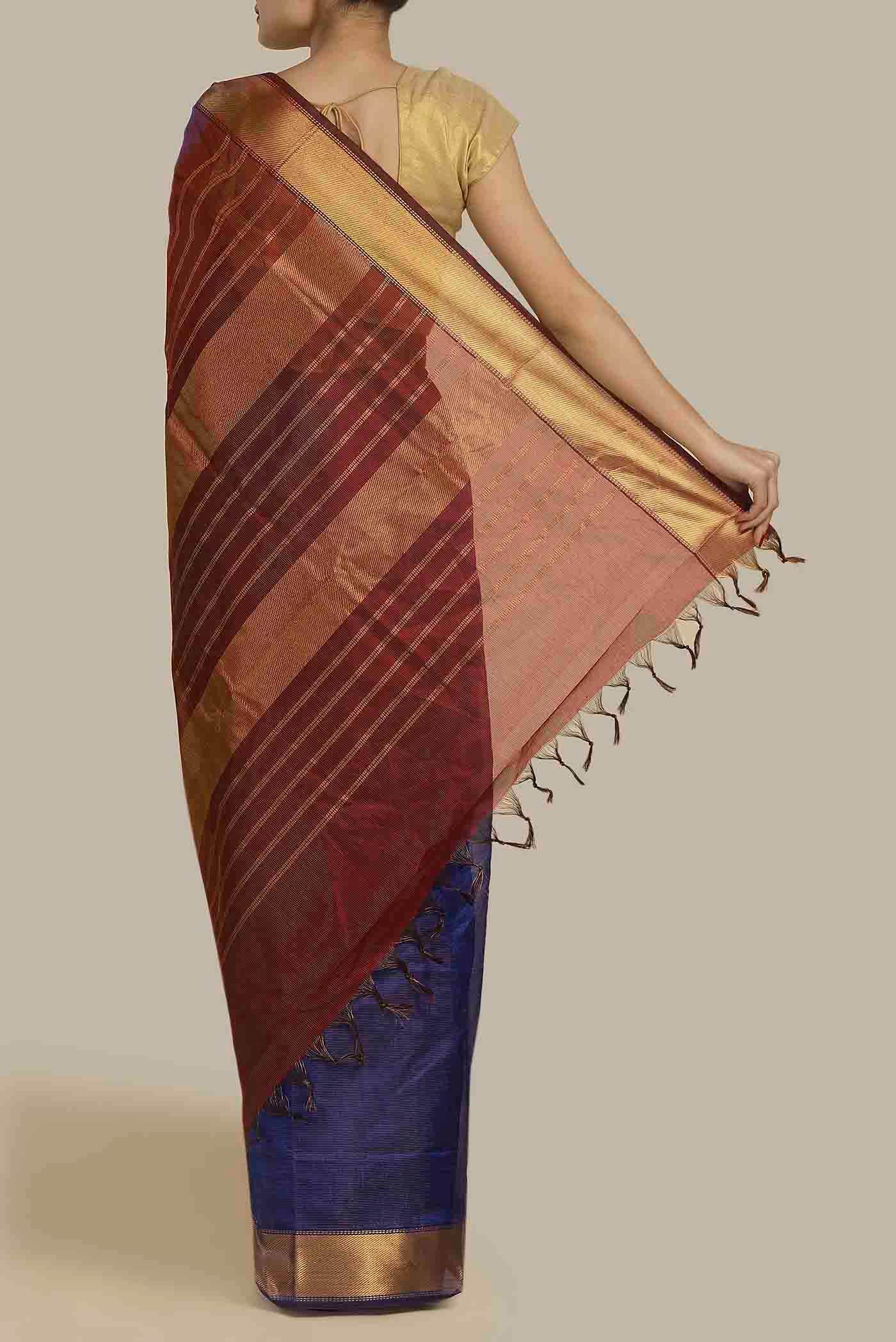 Blue Silk Cotton Saree