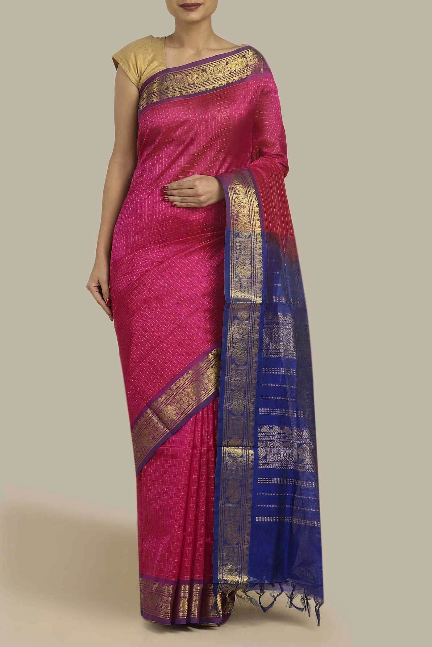 Pink Silk Cotton Saree