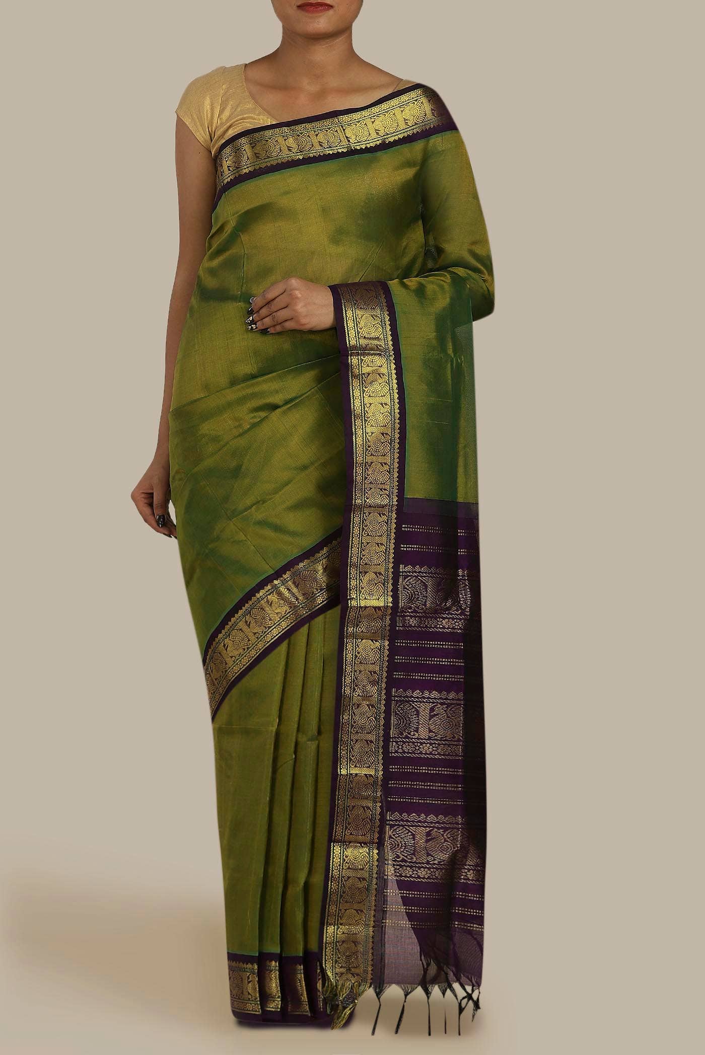 Green Silk Cotton Saree