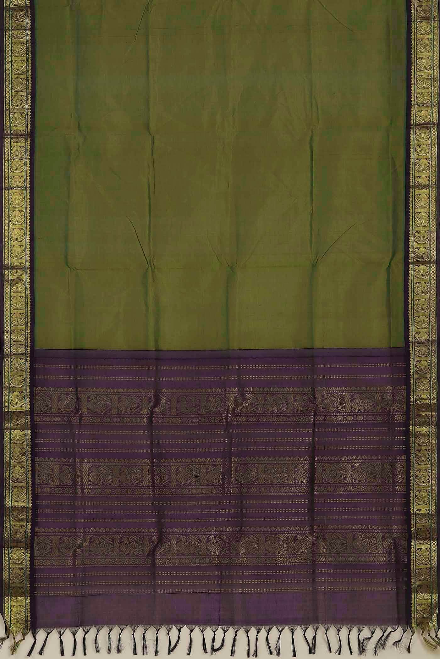 Green Silk Cotton Saree