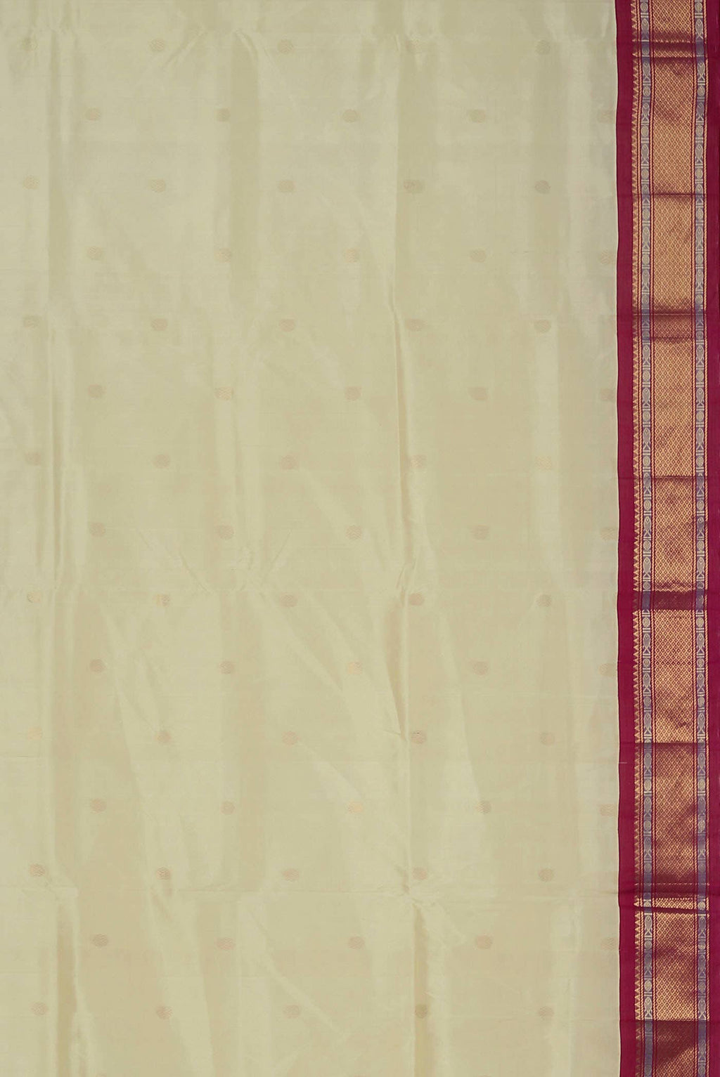 Cream Silk Cotton Saree