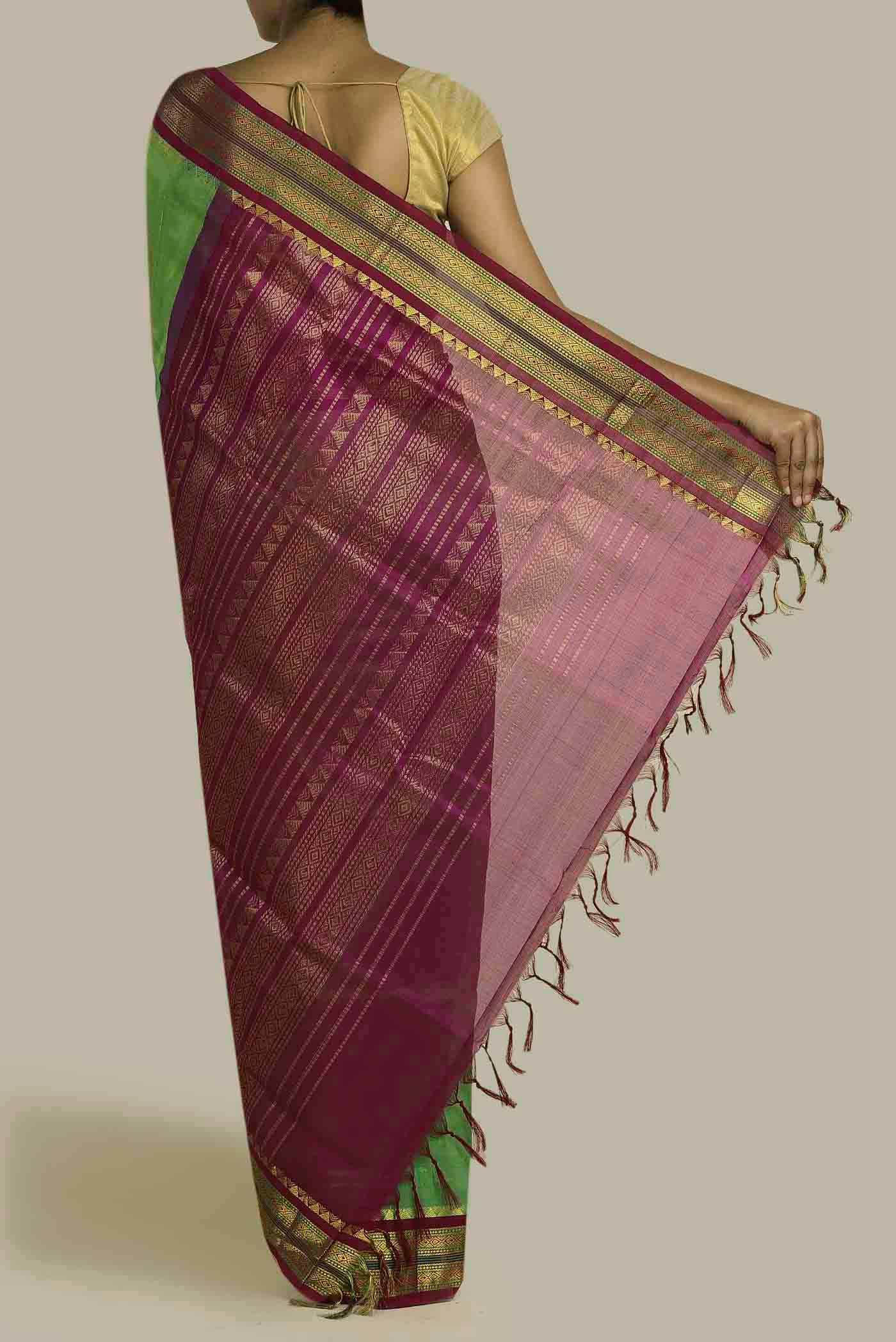 Green Silk Cotton Saree