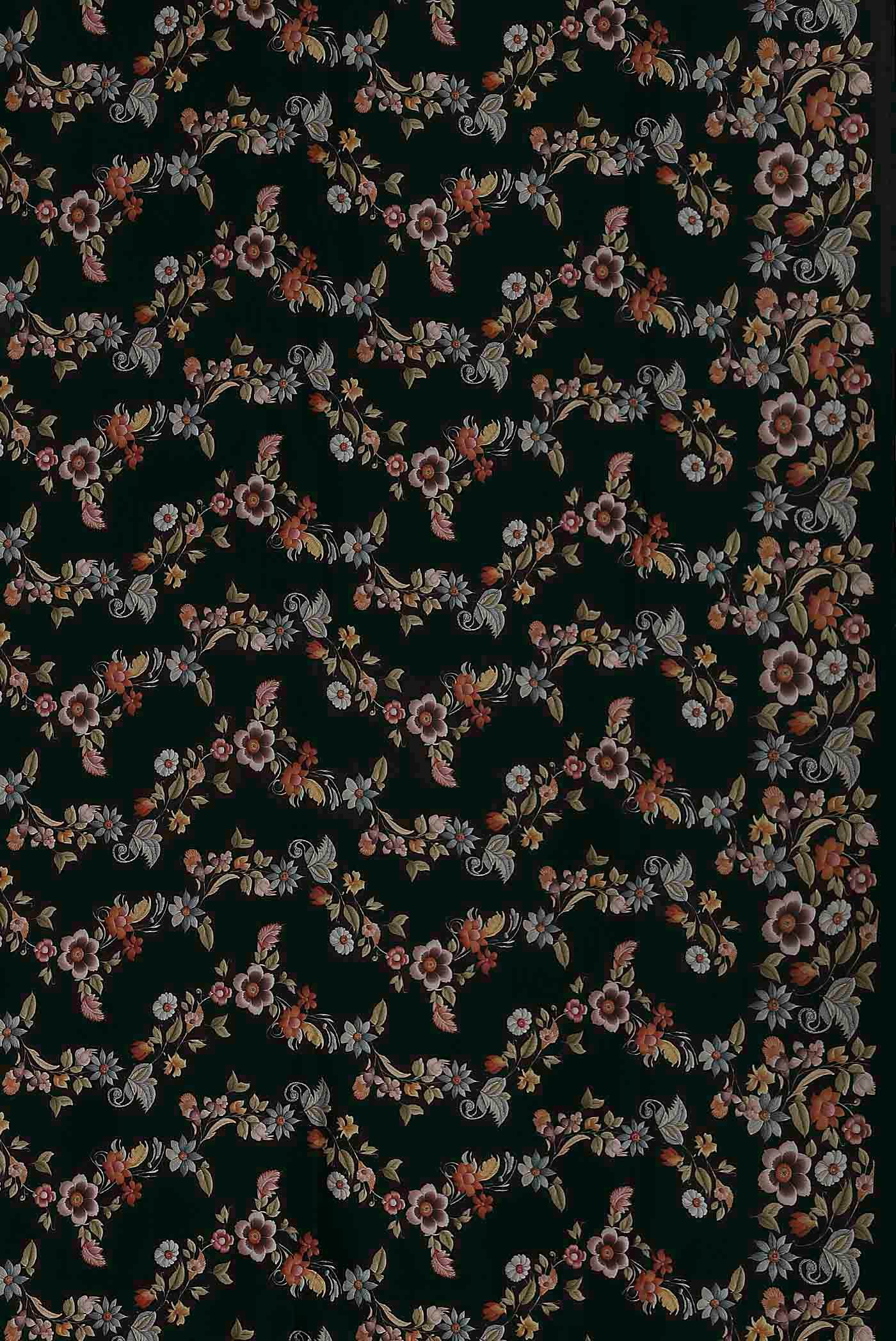 Black Printed Silk Saree