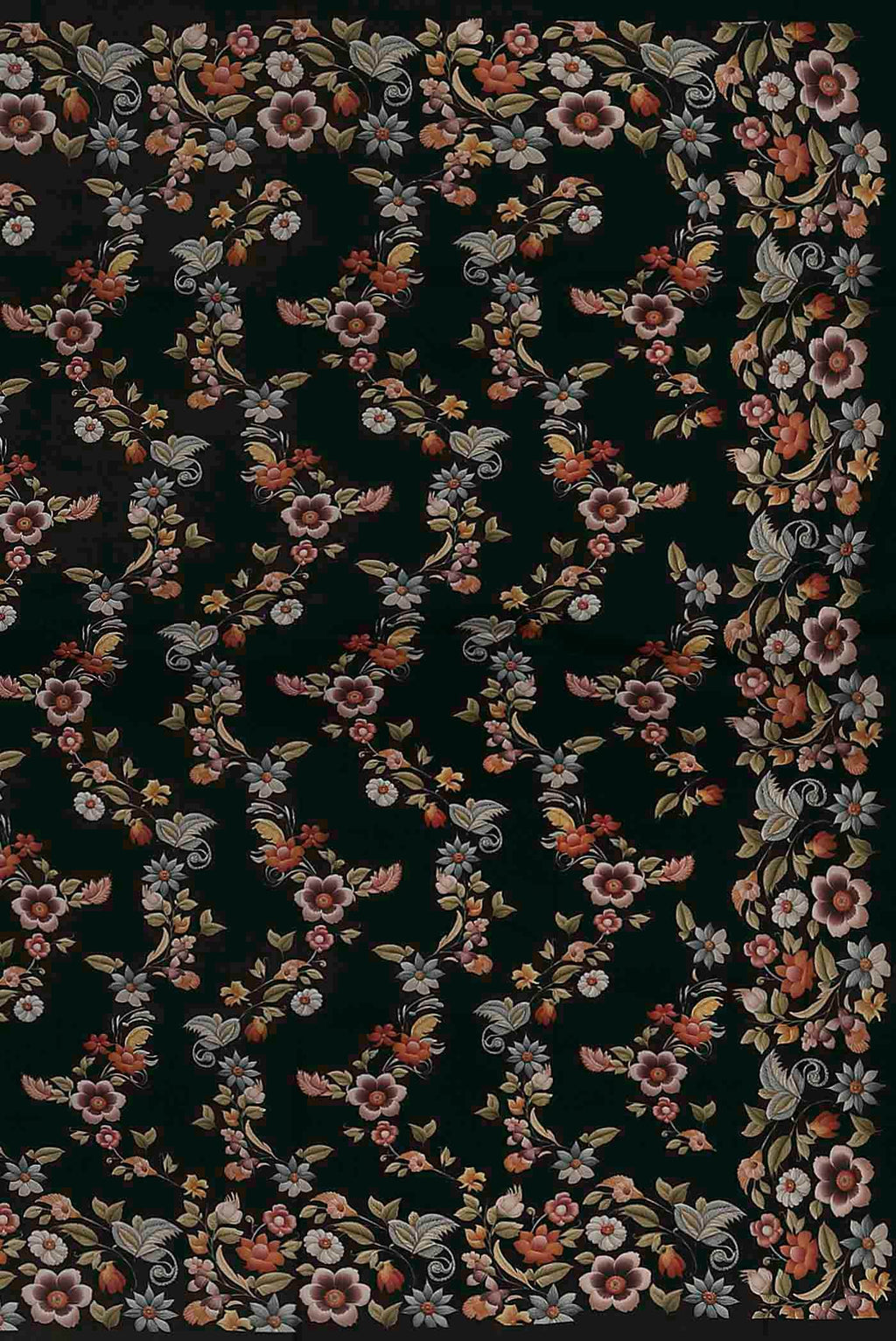 Black Printed Silk Saree