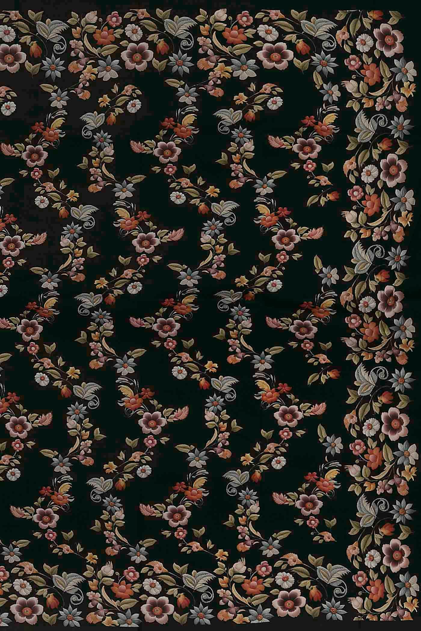 Black Printed Silk Saree