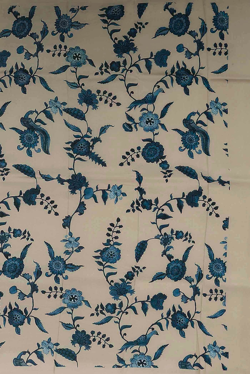 Beige Printed Silk Saree