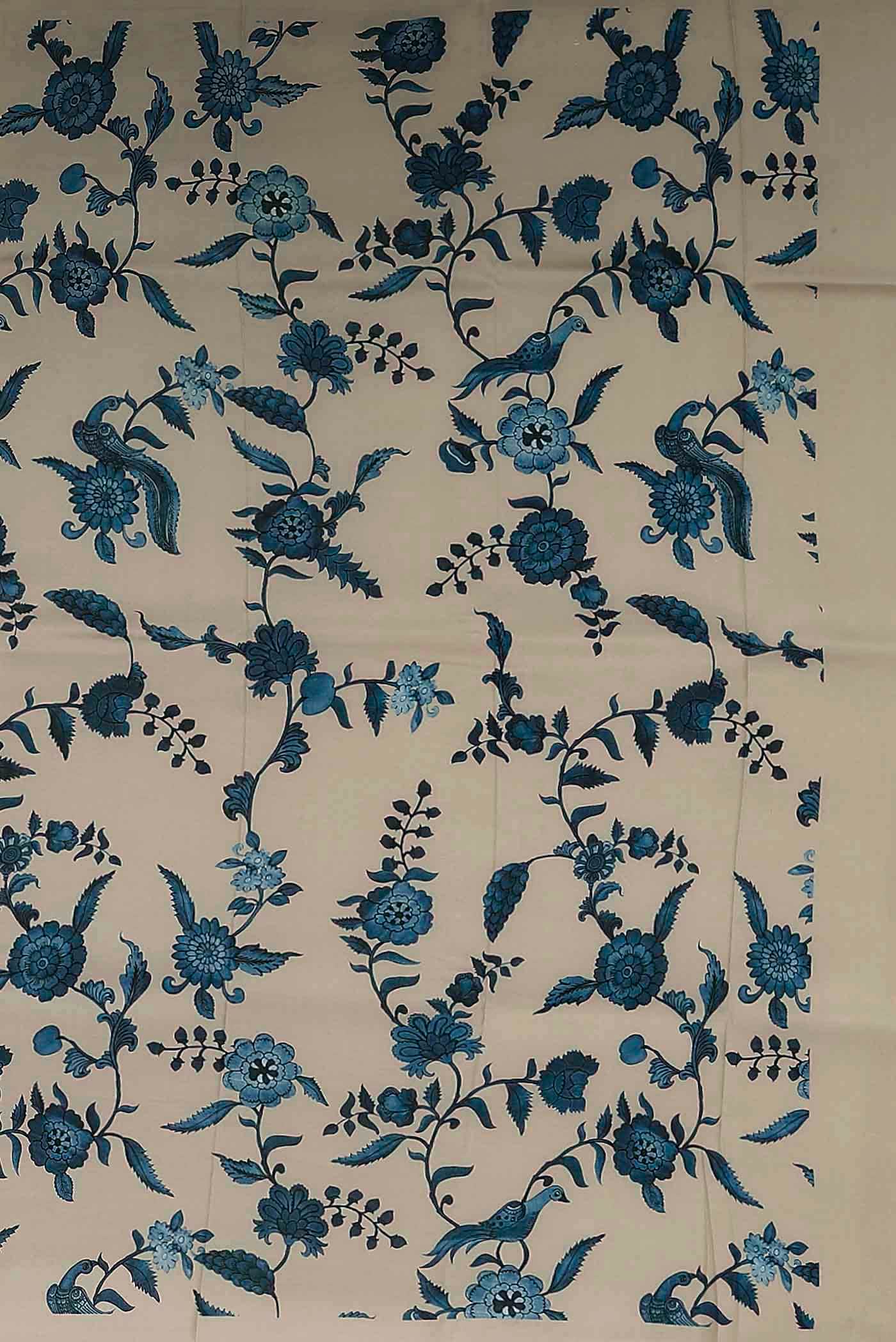 Beige Printed Silk Saree