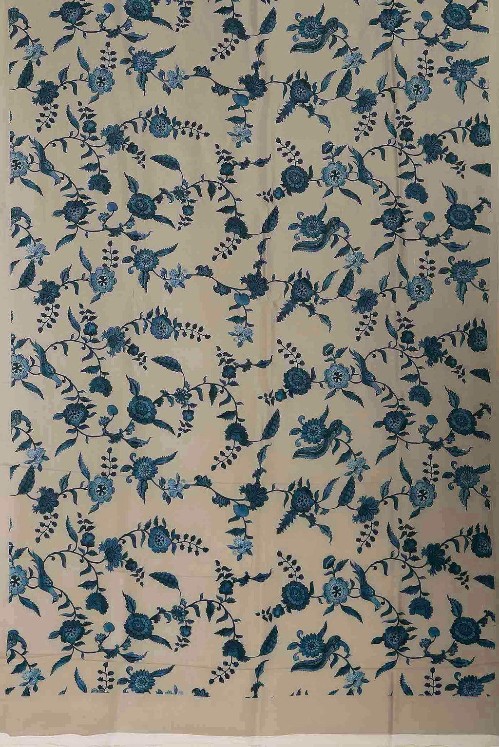 Beige Printed Silk Saree