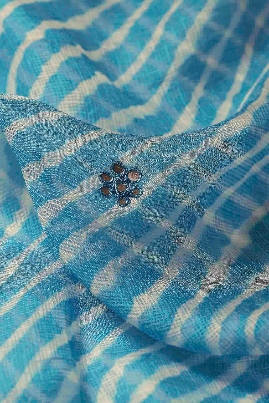 Blue Bandhani Georgette Saree