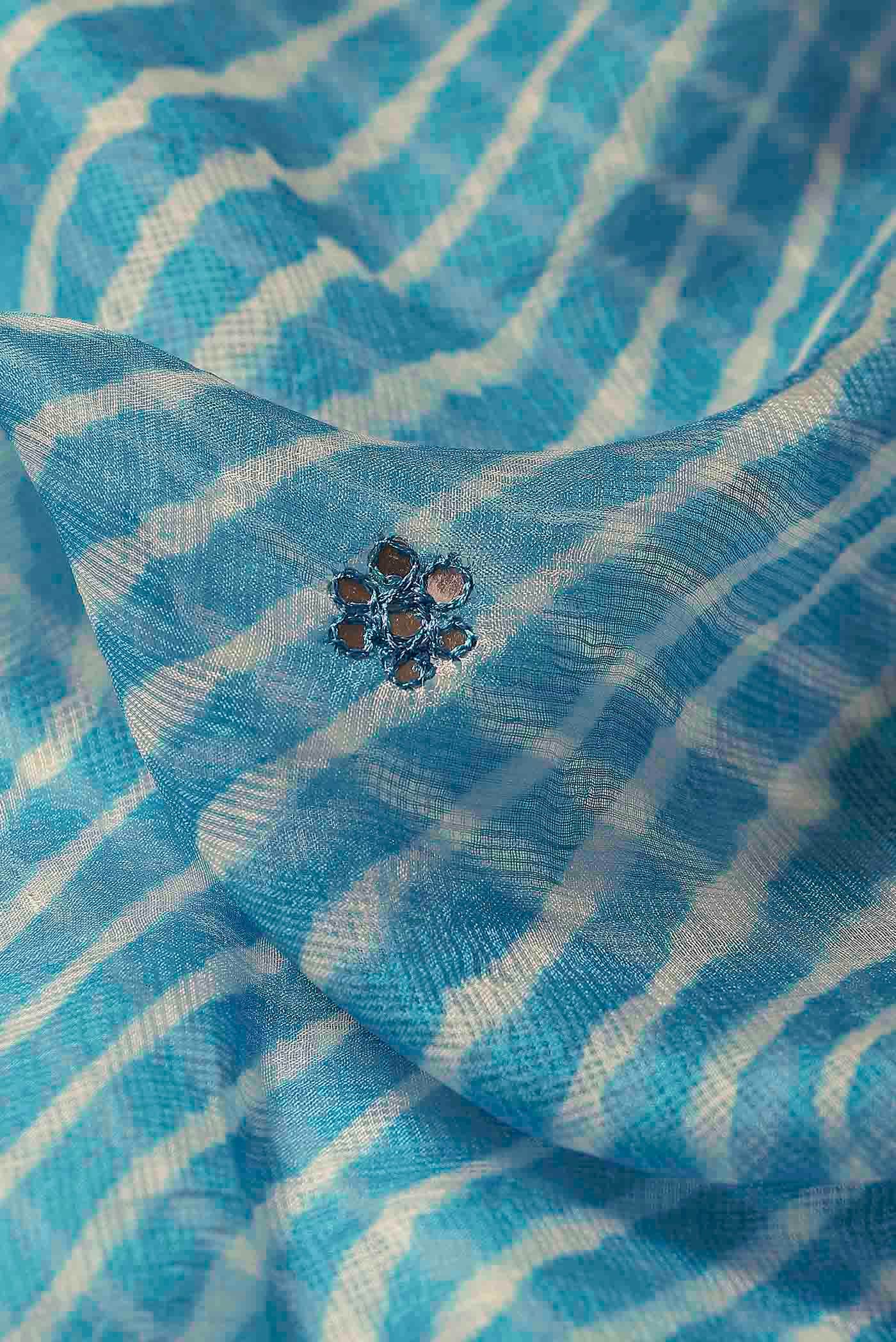 Blue Bandhani Georgette Saree