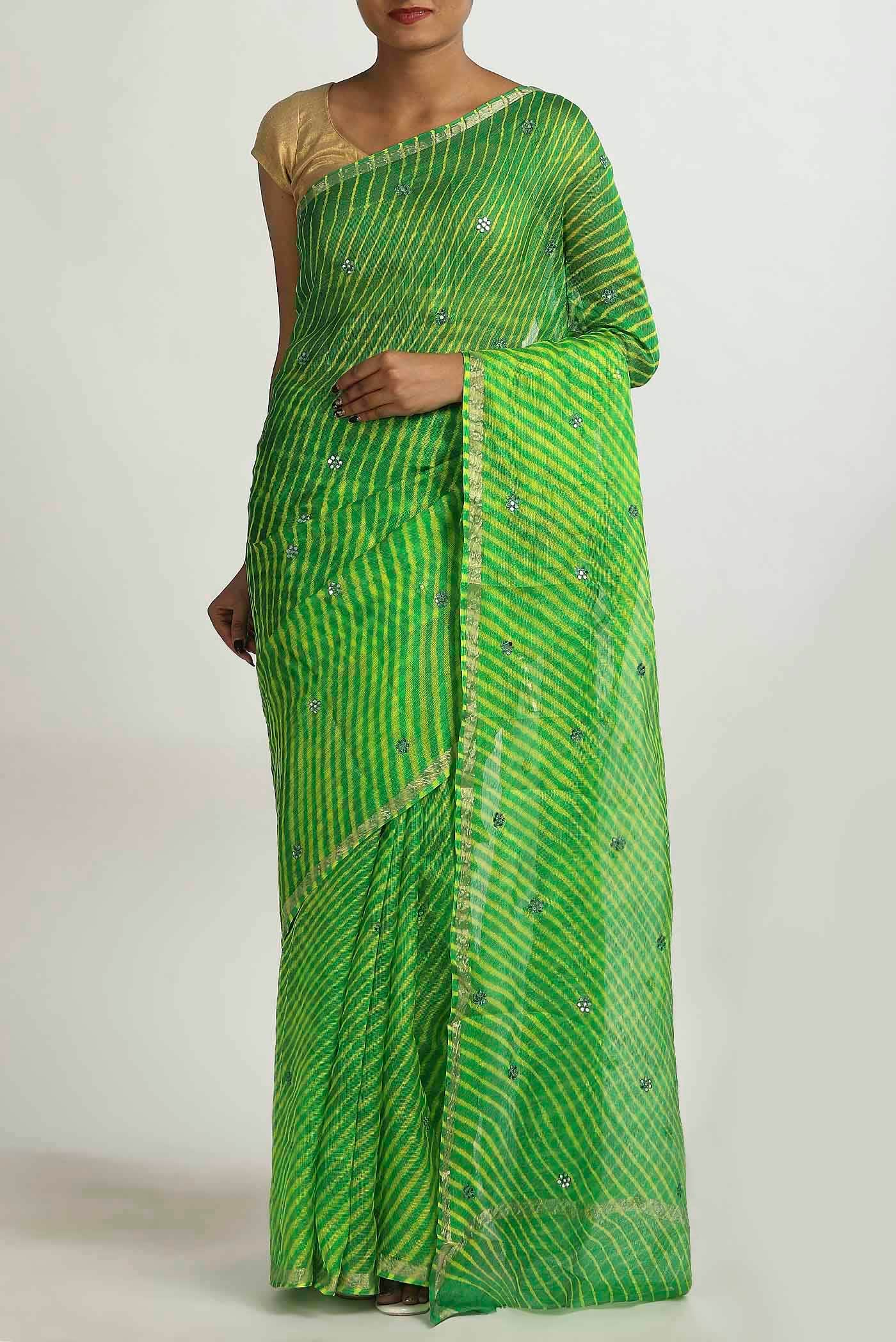 Green Georgette Saree