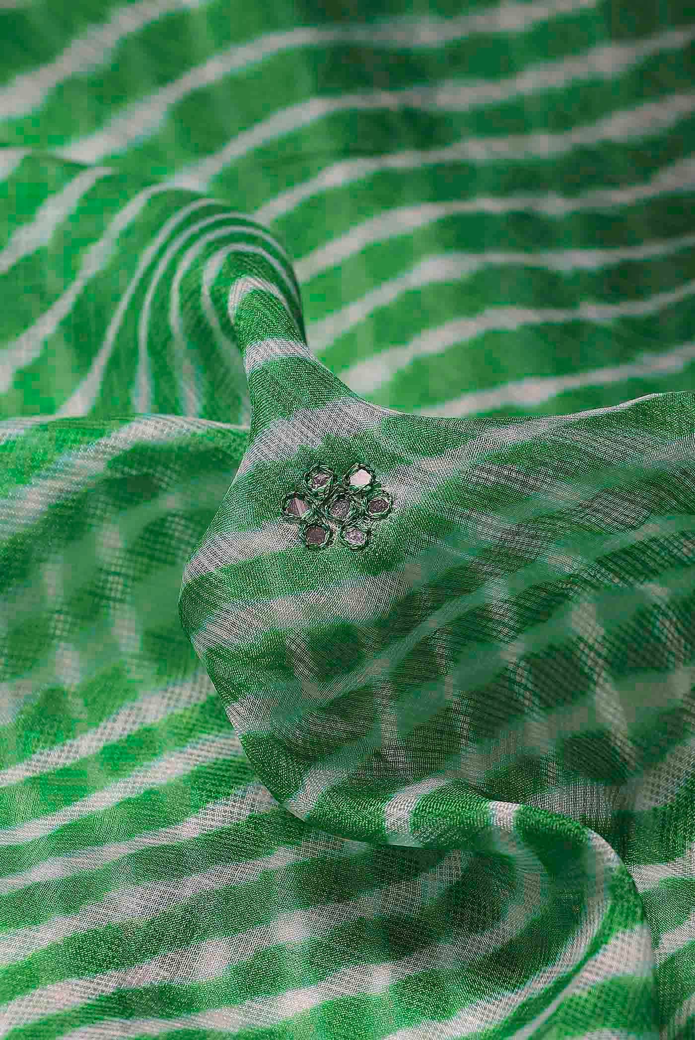 Green Bandhani Georgette Saree
