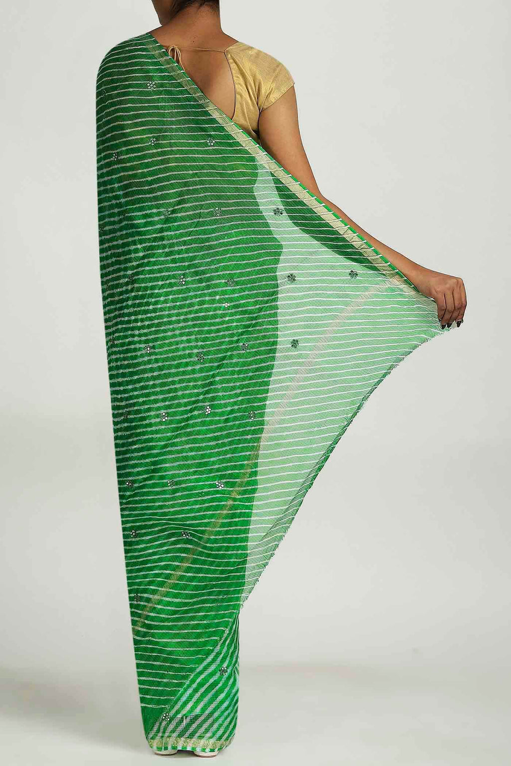 Green Bandhani Georgette Saree