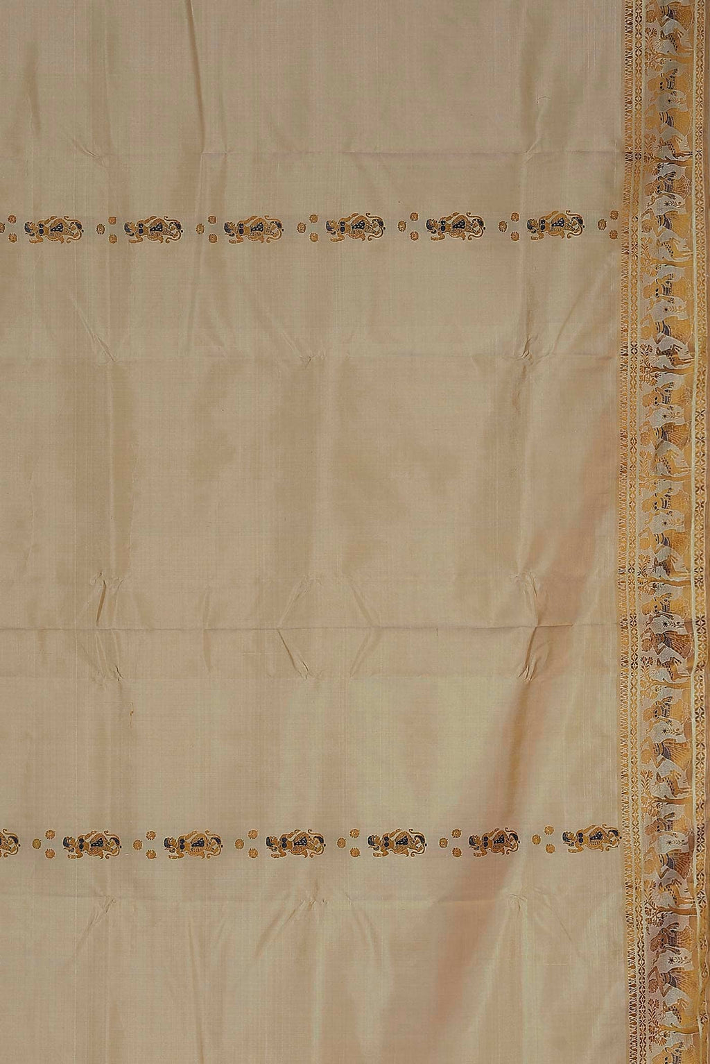 Beige Baluchari Silk Saree